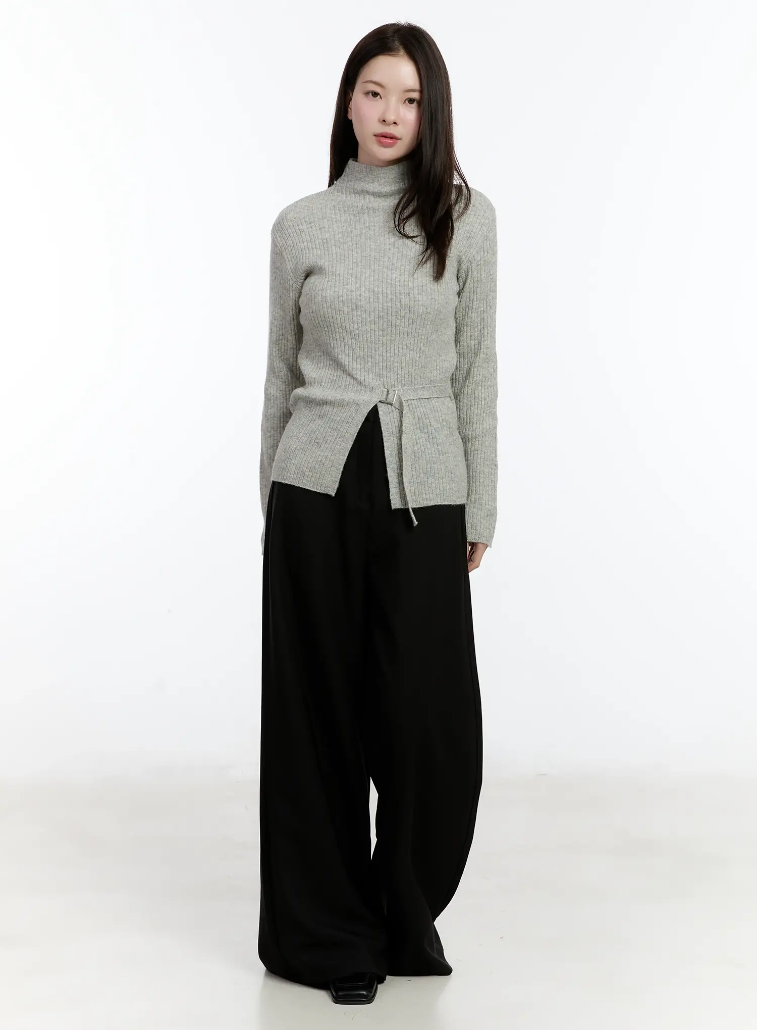 Buckle Ribbed Half Turtleneck Sweater - Image 5
