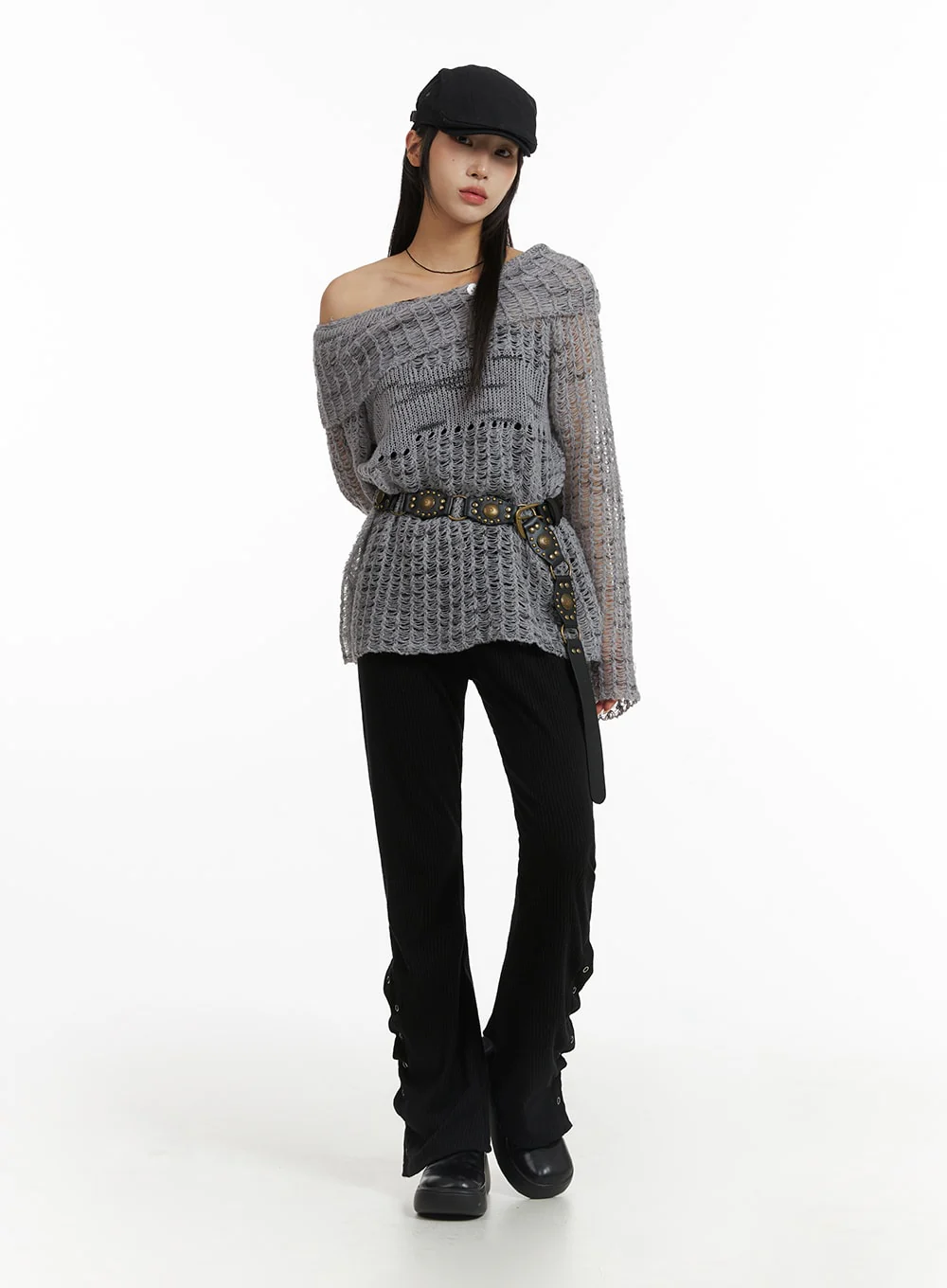Button Detail Bootcut Denim CF401 - Image 6