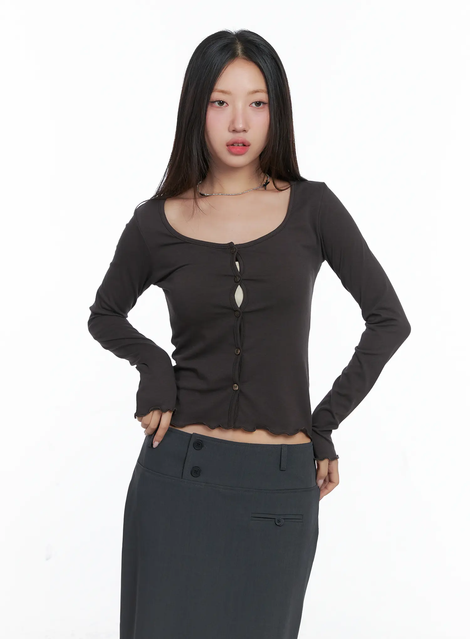 Button Long Sleeve Top CS502 - Image 9