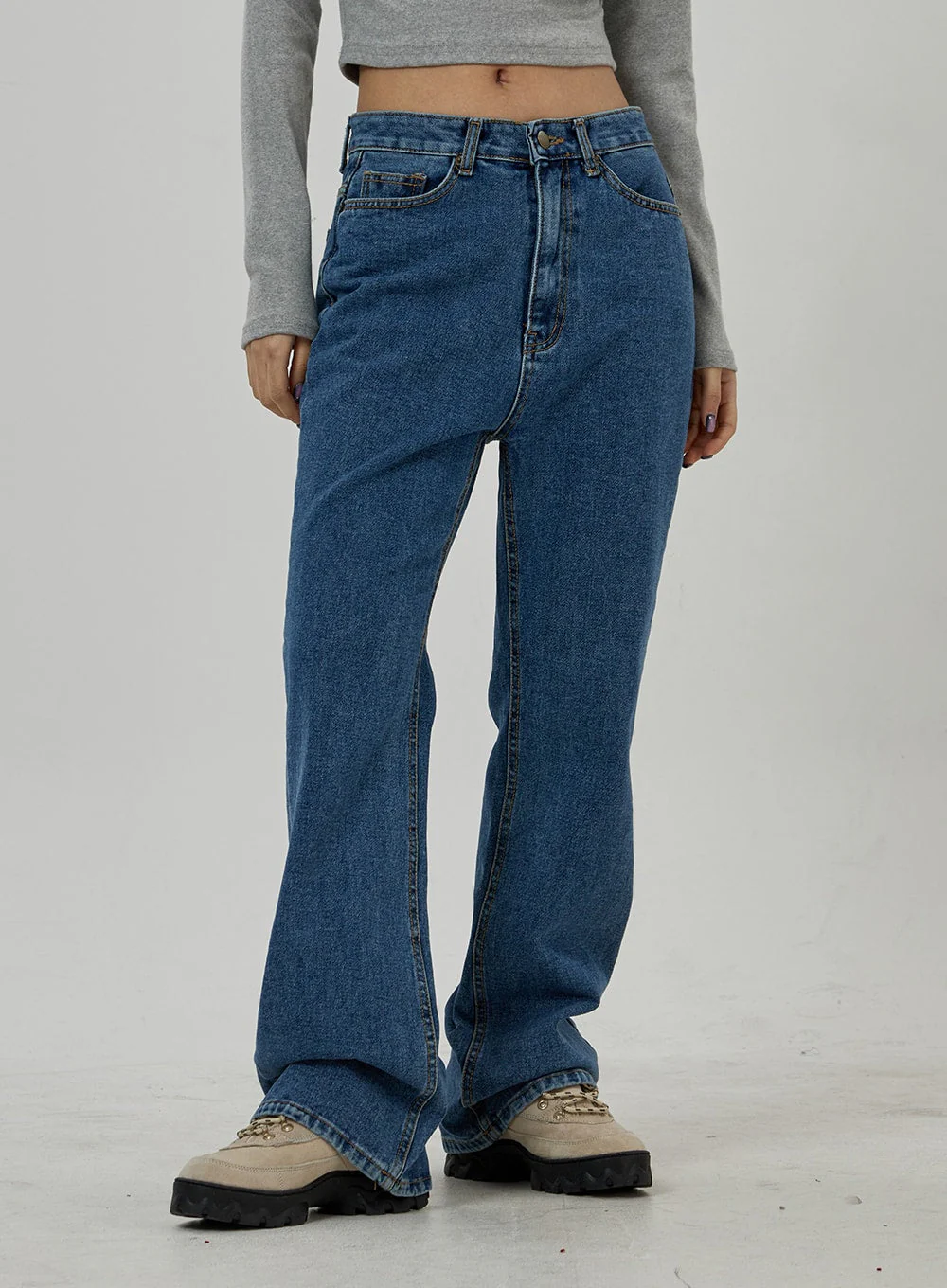 Button Neck Long Sleeve Cropped Top CD21 - Image 11
