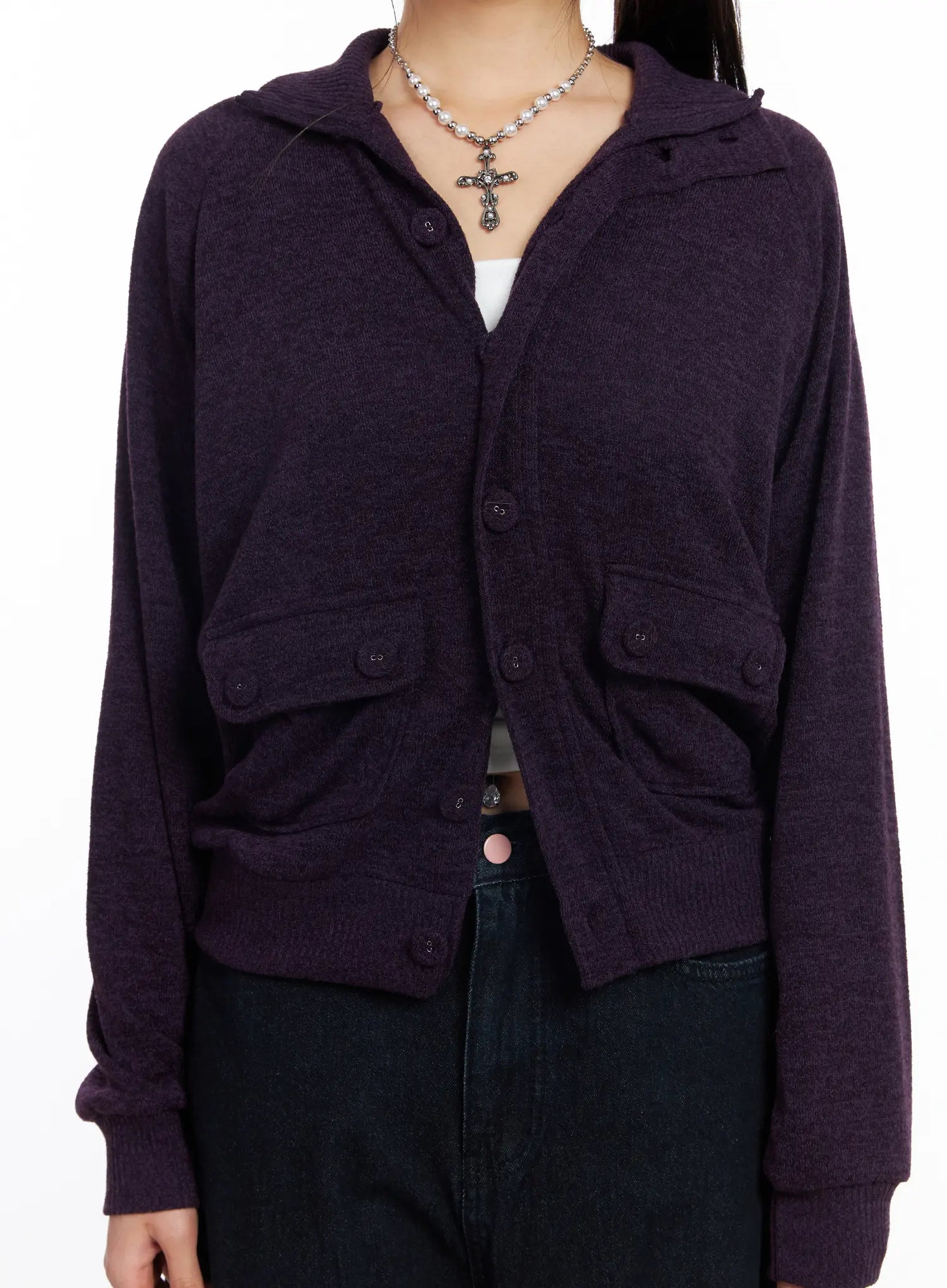 Button-Up Knit Cardigan Jacket CF504 - Image 5