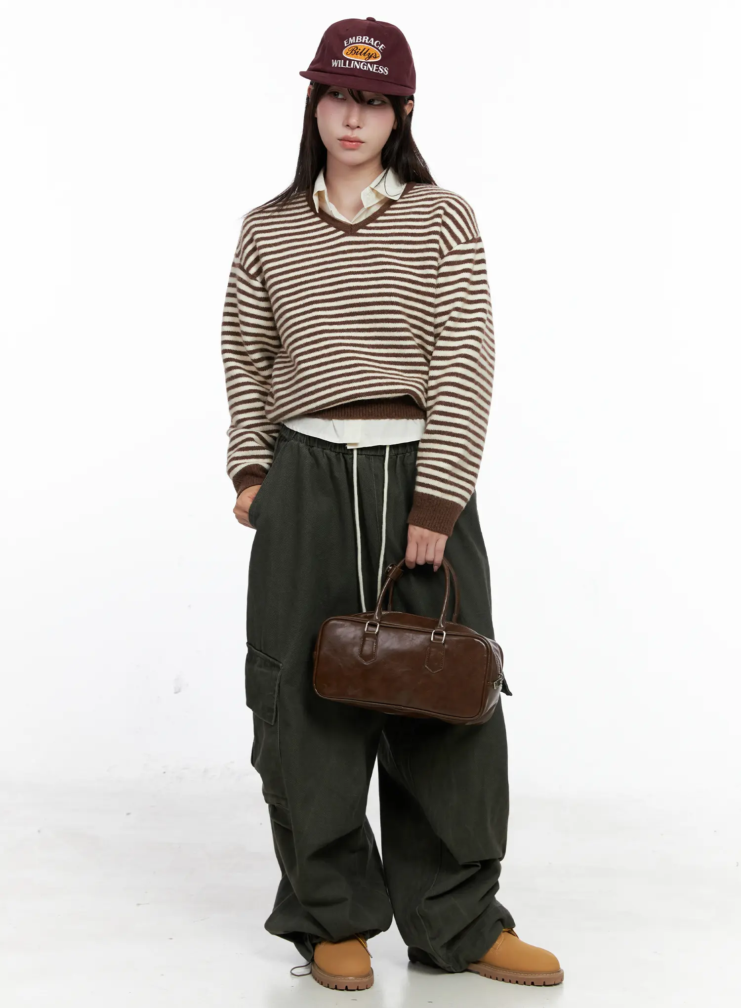 Button-Up Long Sleeve Crop Top CO520 - Image 7