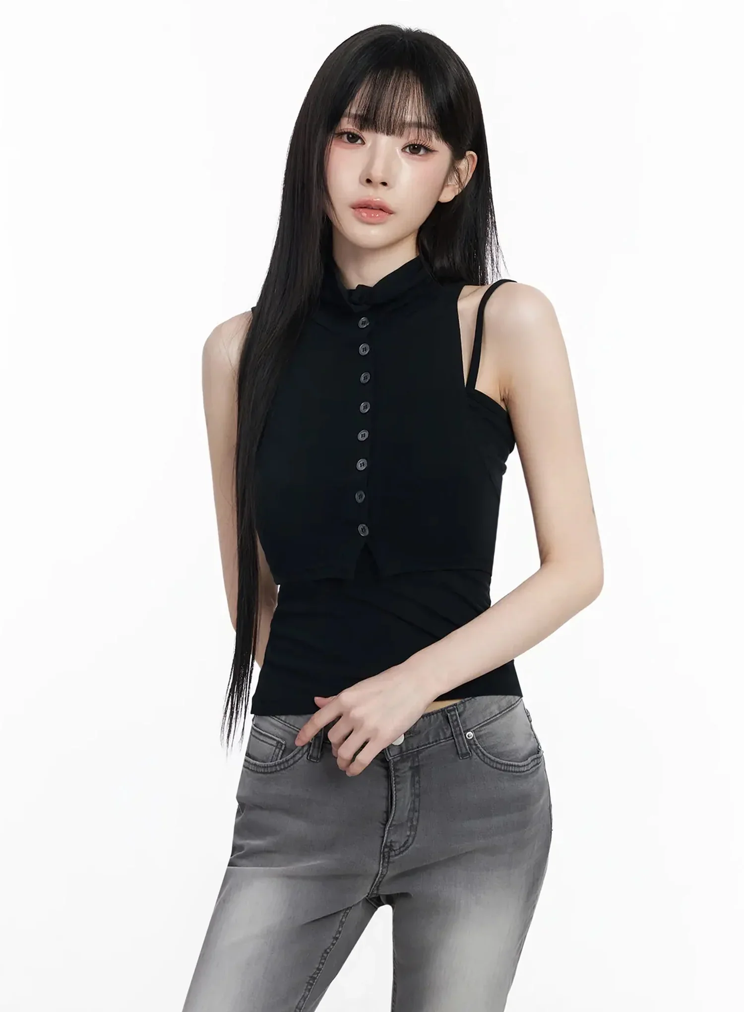 Button-Up Tank and Cardigan Duo IY511 - Image 8