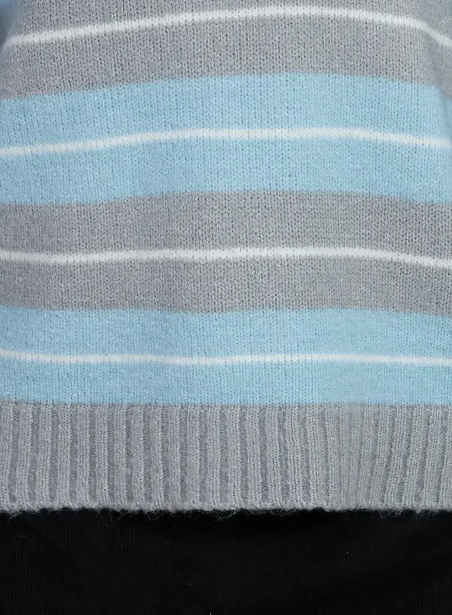 Buttoned Collar Striped Knit Sweater IM520 - Image 11