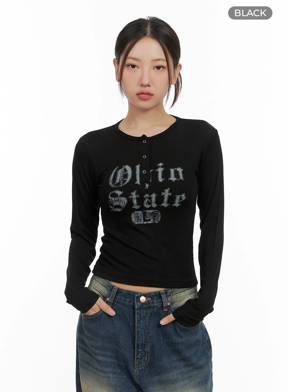 Buttoned Graphic Long Sleeve CG423 - Image 8