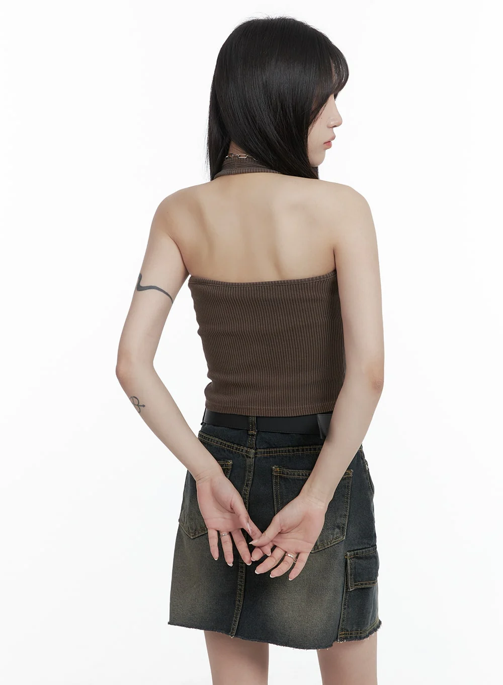 Buttoned Halter Tank Top CA402 - Image 6