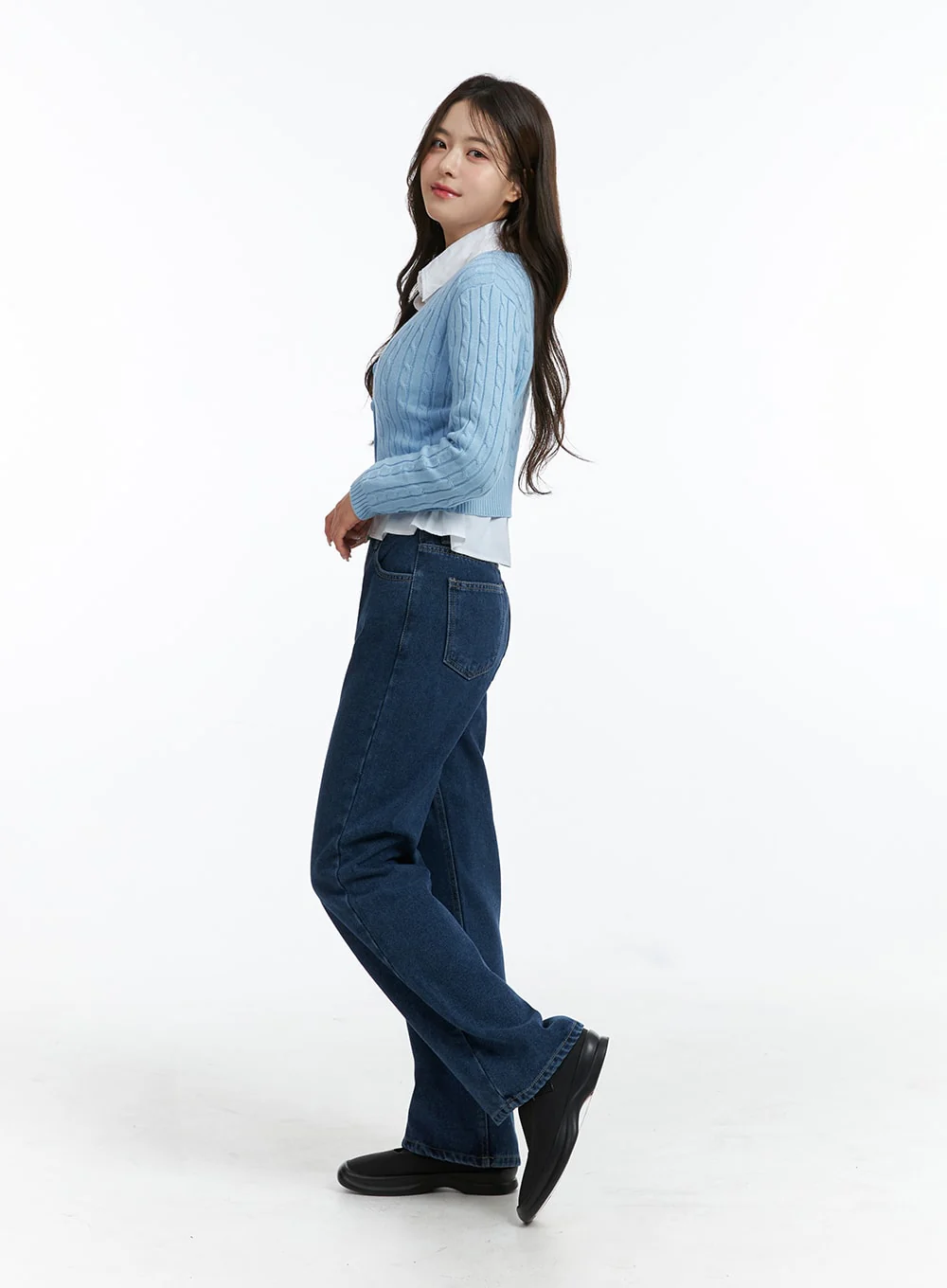 Cable Knit Buttoned Crop Cardigan OJ416 - Image 5