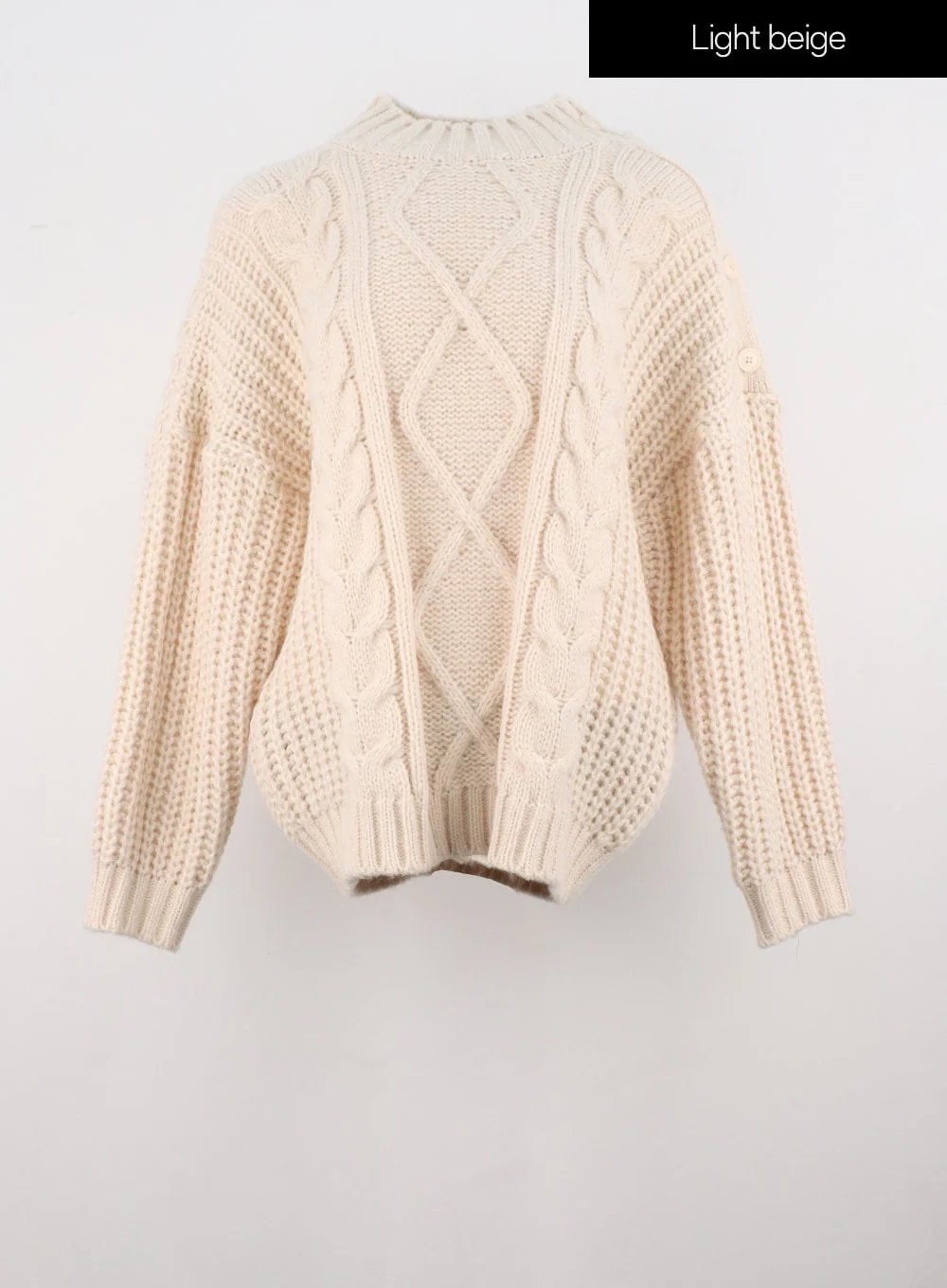 Cable Knit Buttoned Sweater IS301 - Image 13