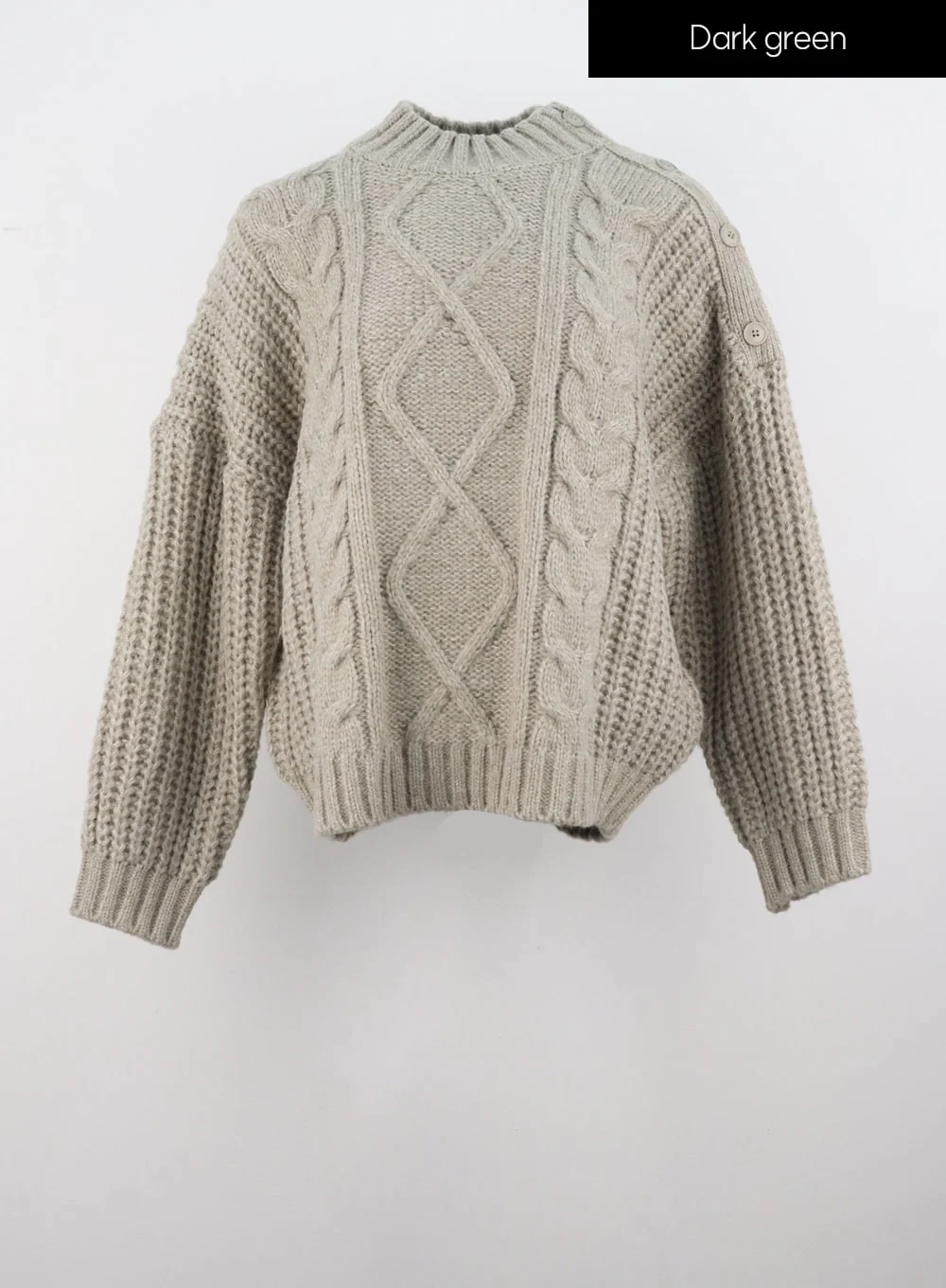 Cable Knit Buttoned Sweater IS301 - Image 17