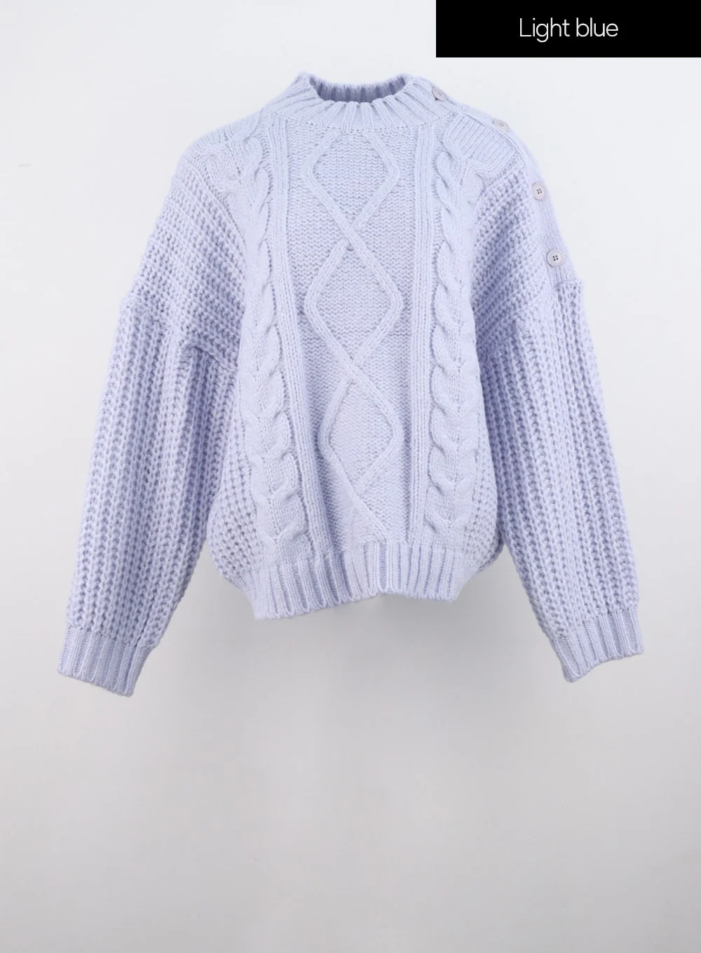 Cable Knit Buttoned Sweater IS301 - Image 18