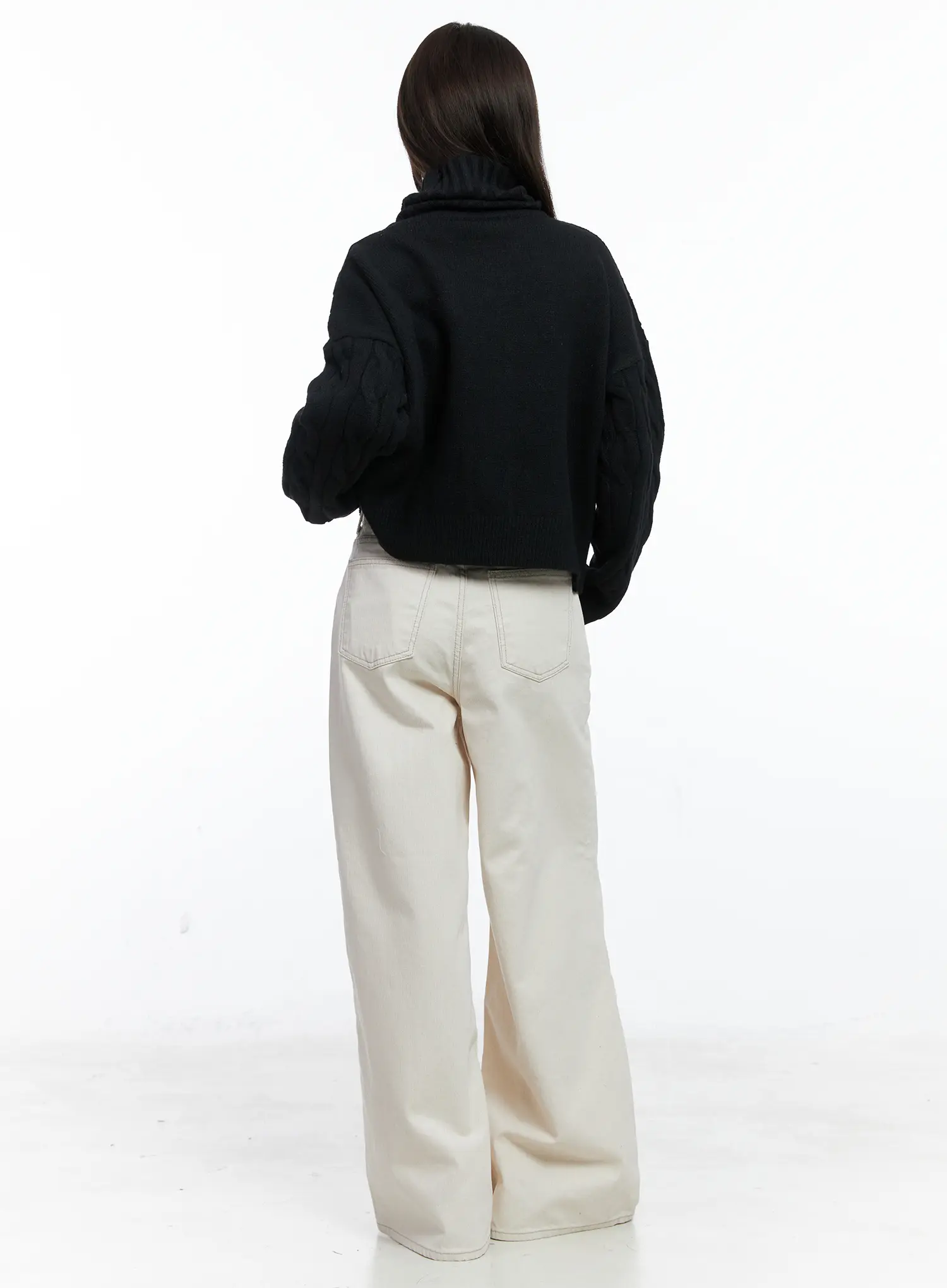 Cable Knit Turtleneck Sweater CO503 - Image 4