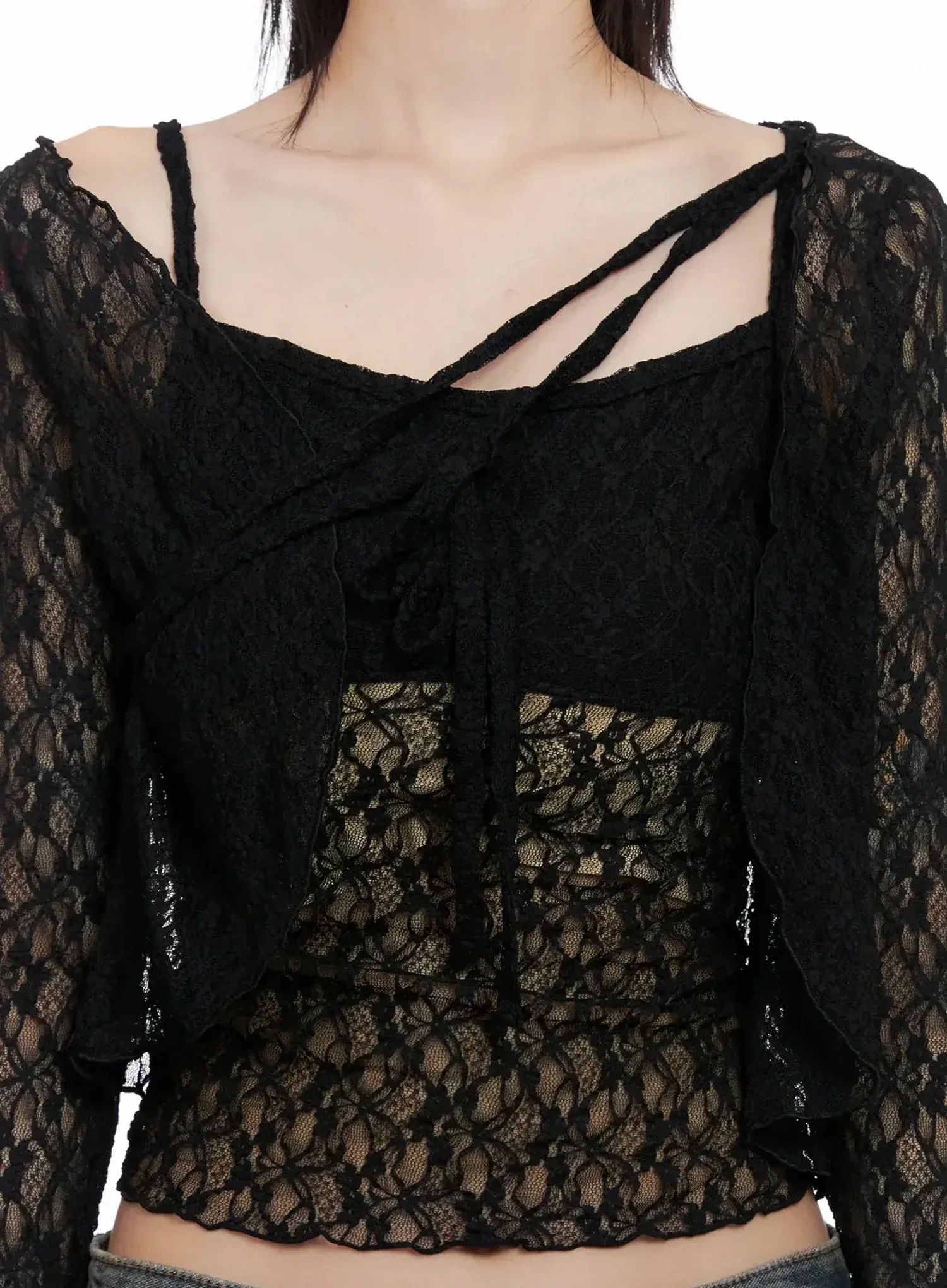 Cardigan with Lace Straps IS508 - Image 4