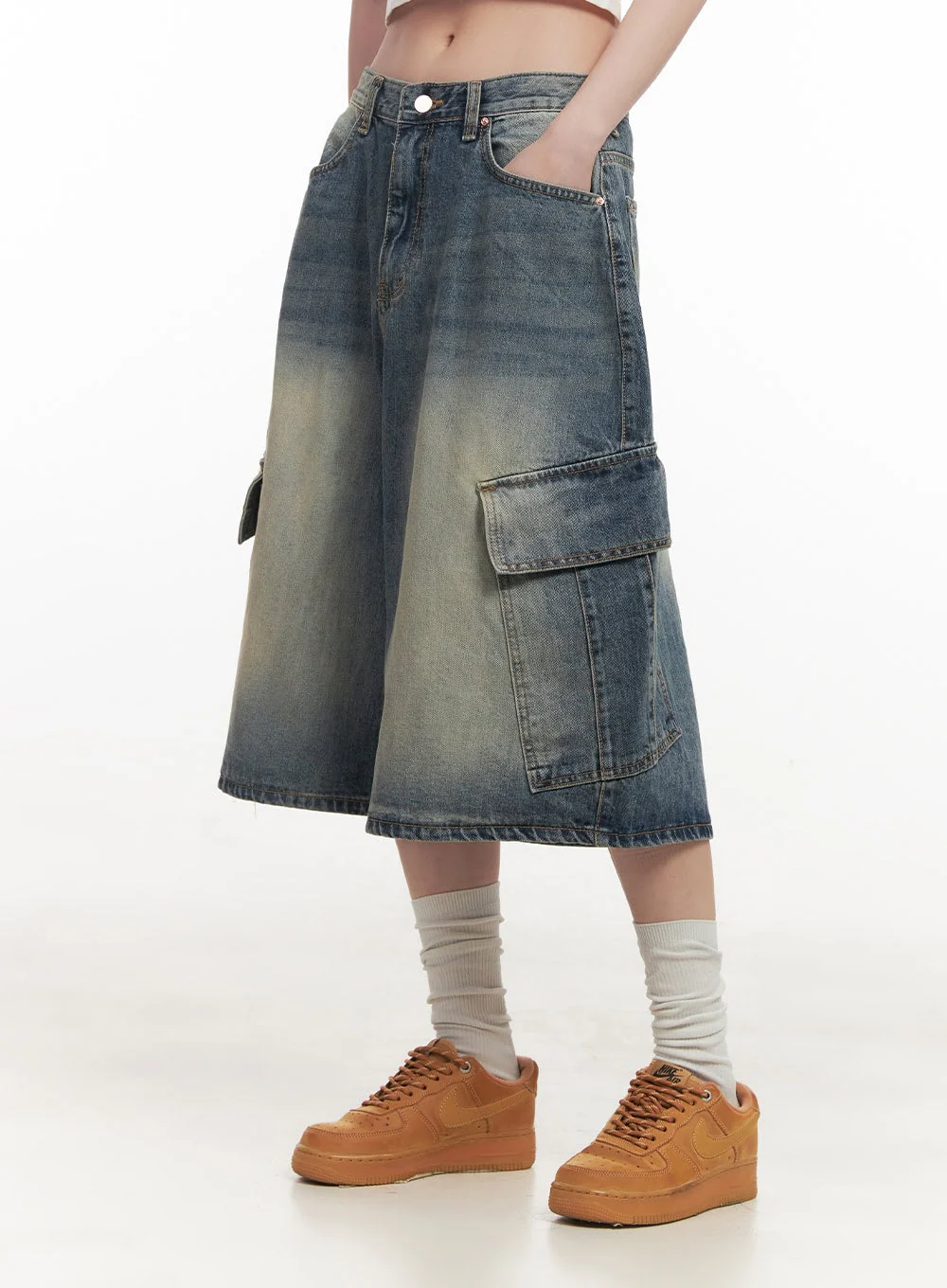 Cargo Bermuda Denim Shorts CF514 - Image 10