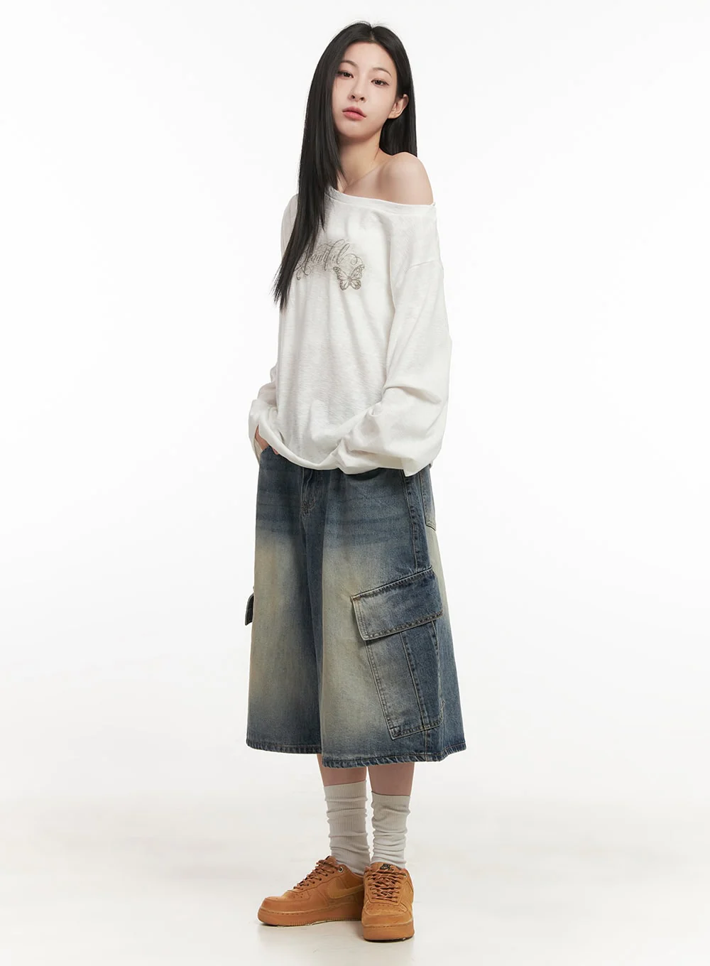 Cargo Bermuda Denim Shorts CF514 - Image 4