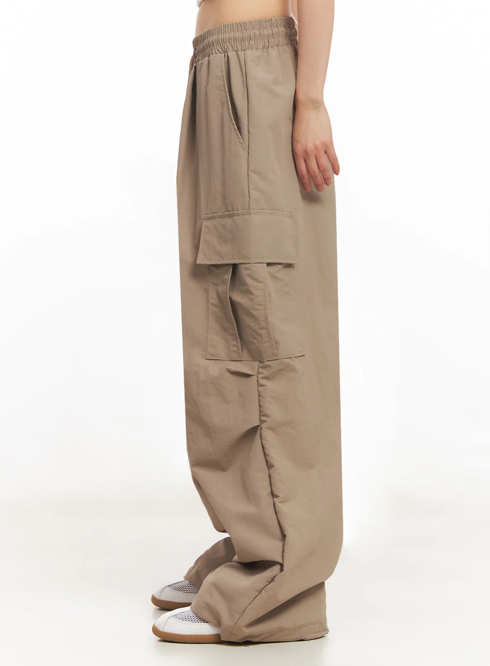Cargo Wide-Leg Windbreaker Pants IY502 - Image 8