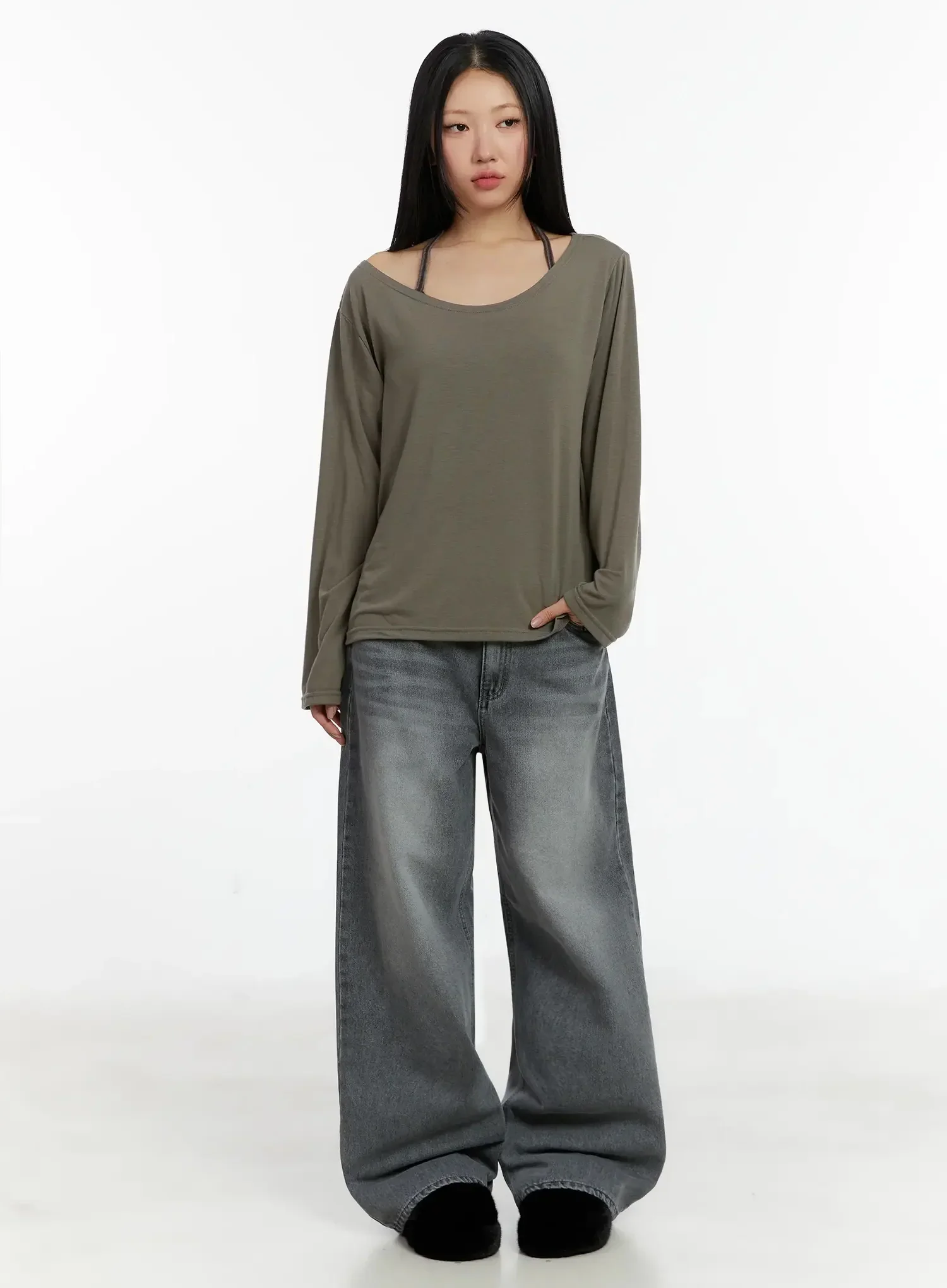 Casual Fleece Loose Fit Long Sleeve Tee ID526 - Image 7