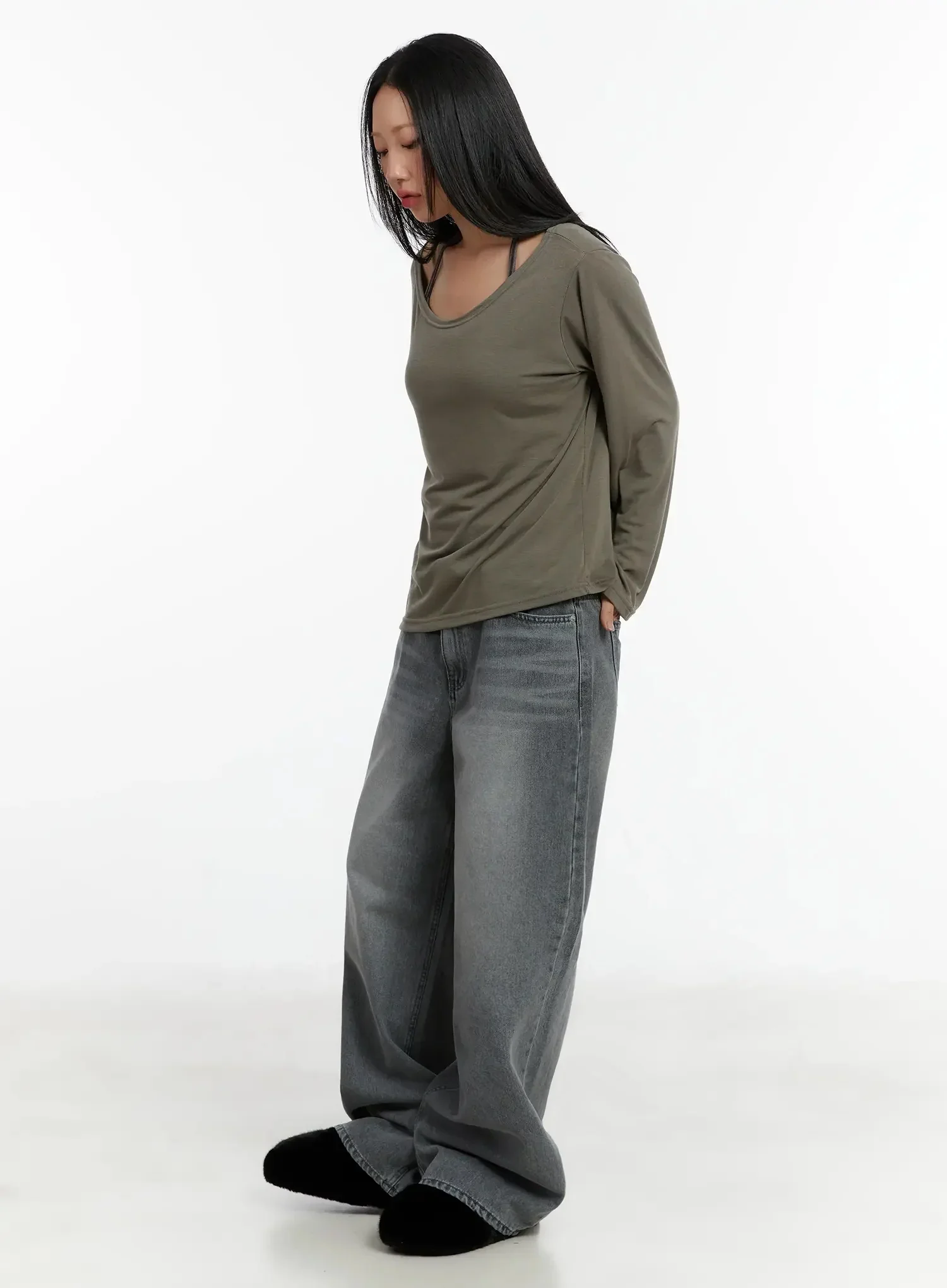Casual Fleece Loose Fit Long Sleeve Tee ID526 - Image 9
