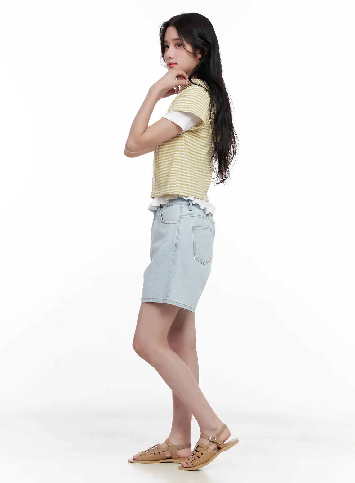 Casual Light-Wash Denim Shorts CL516 - Image 8