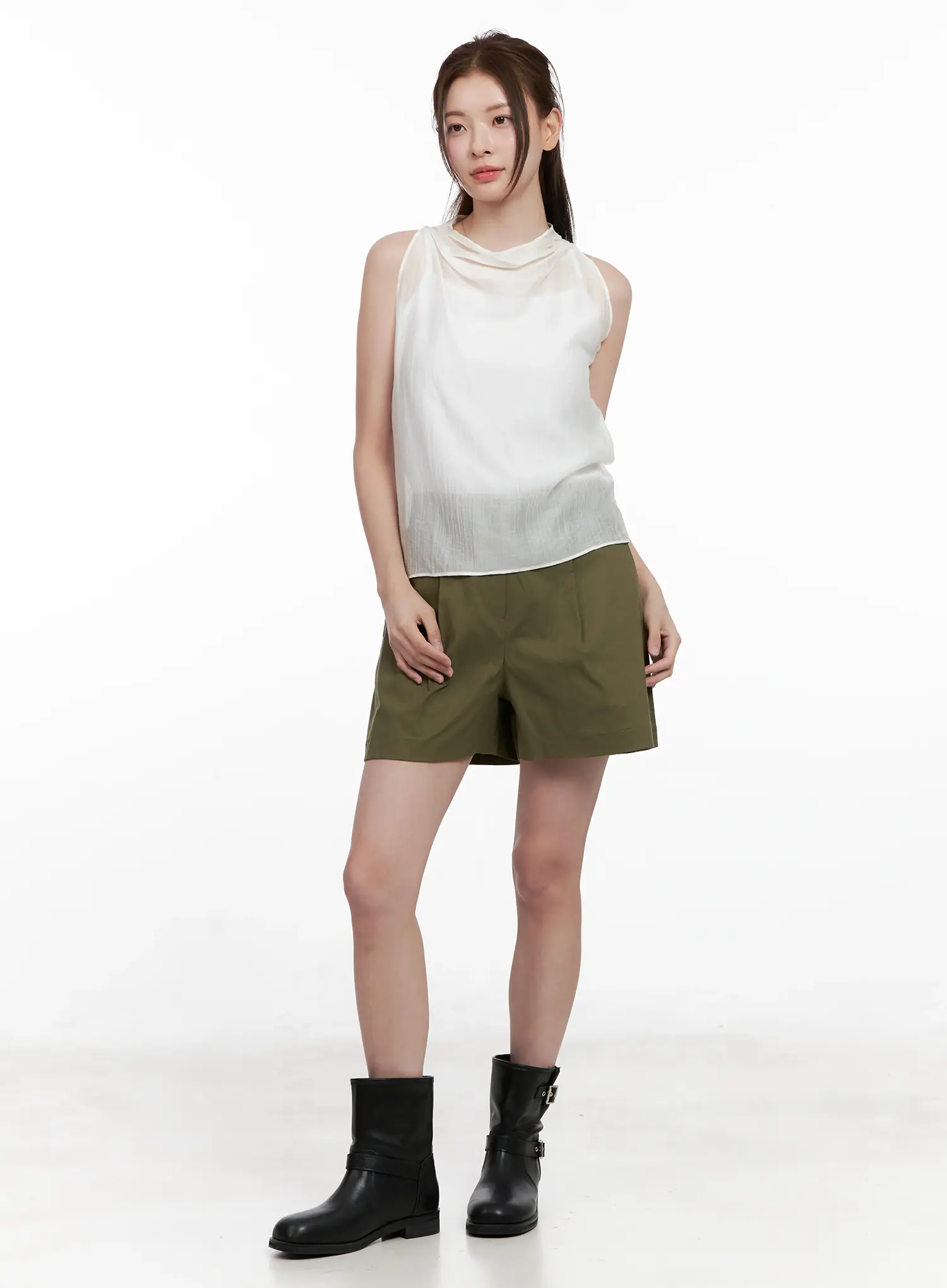Casual Linen-Blend Shorts CL523 - Image 3
