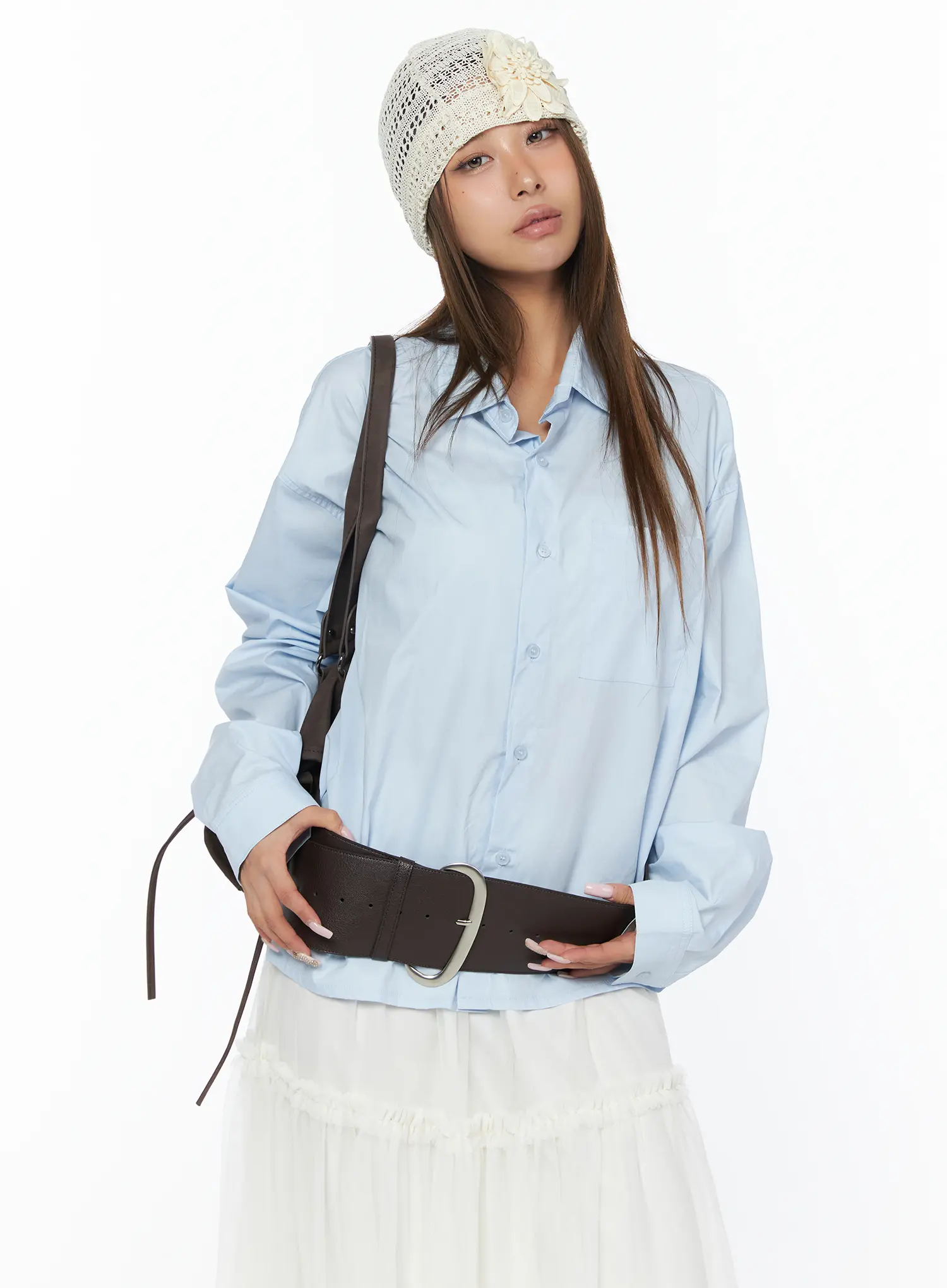 Casual Loose Fit Button-Up Shirt CA516