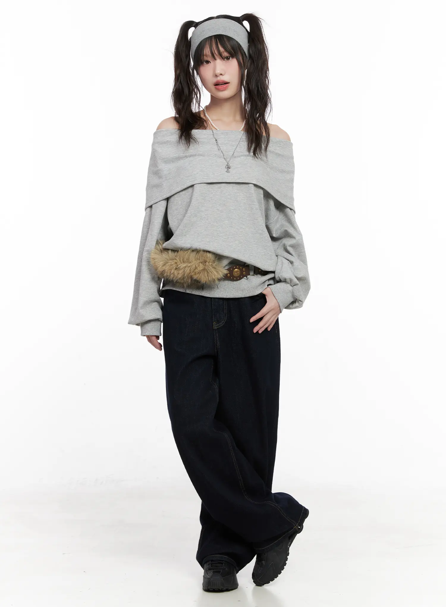 Casual Oversized Off-Shoulder Sweatshirt CN510 - Image 3