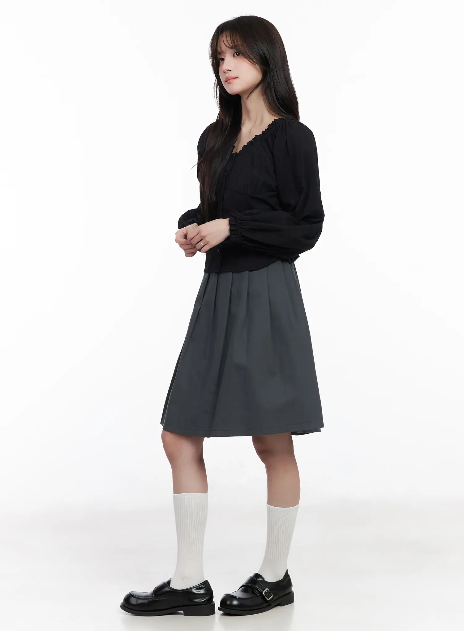 Casual Pleated Midi Skirt CM531 - Image 6
