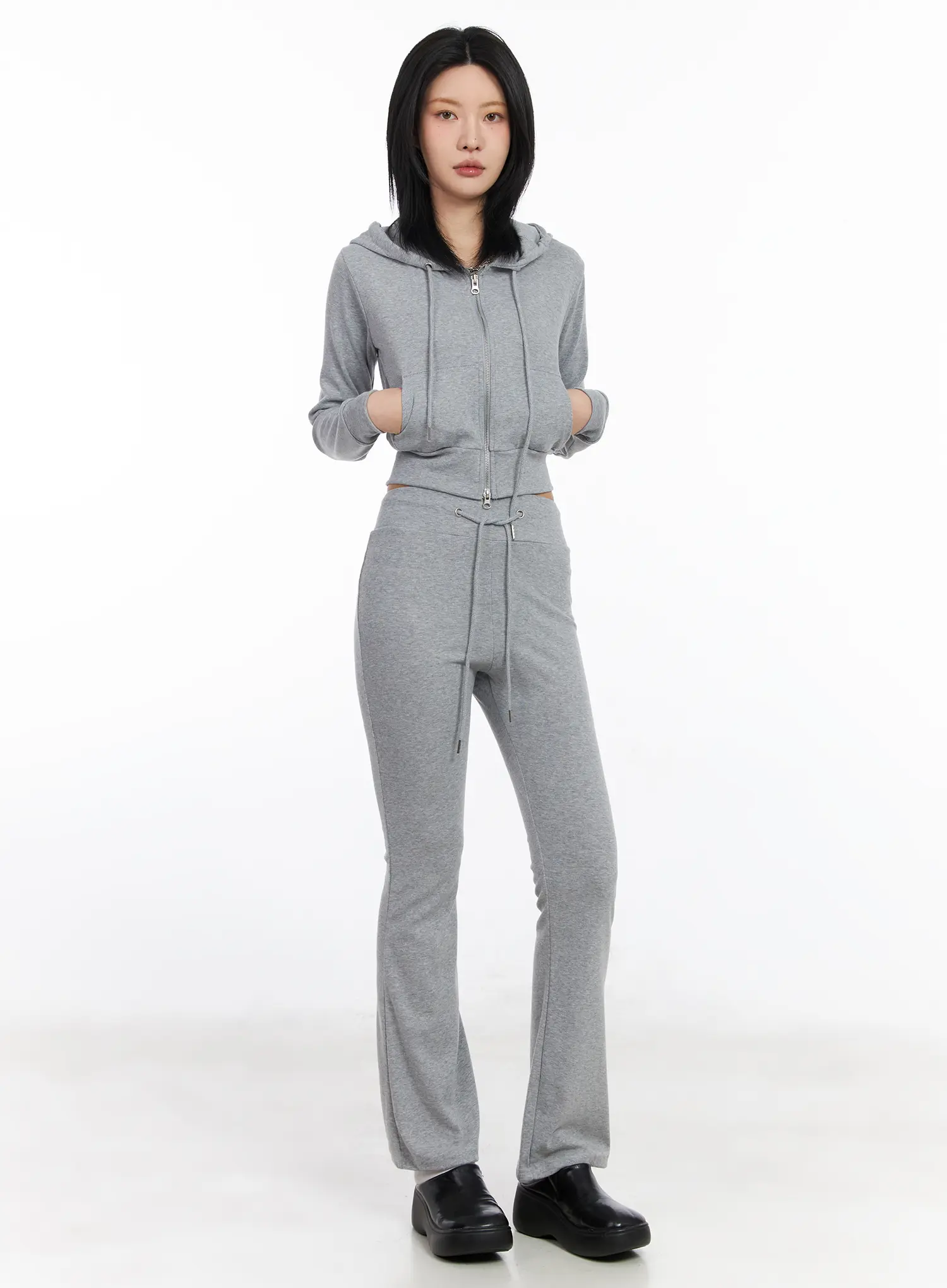 Casual Zip-Up Hoodie and Sweatpant Set CF526 - Image 2