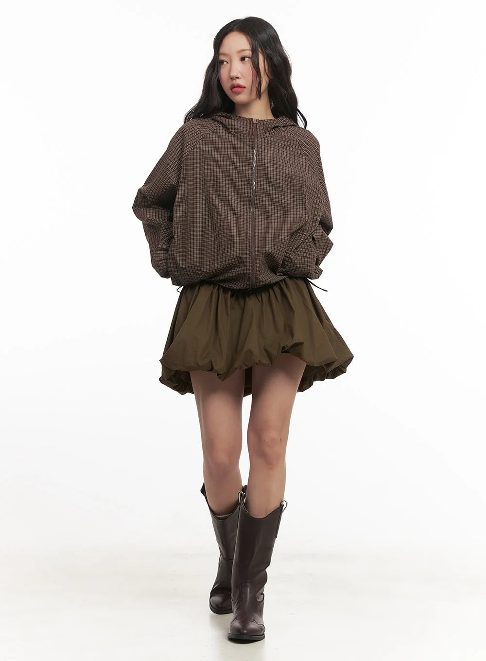 Checkered Hooded Windbreaker Jacket CF519 - Image 14