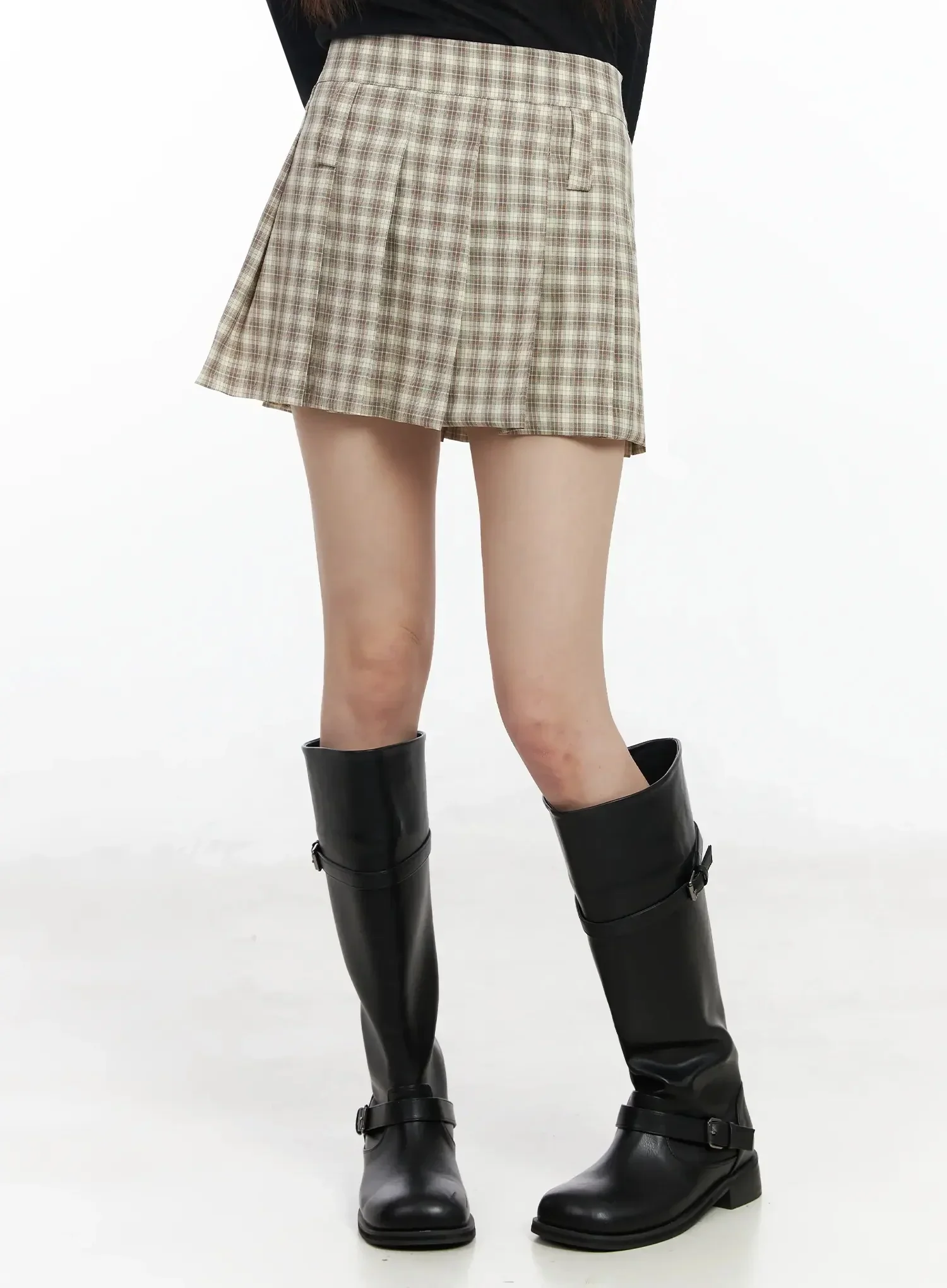Checkered Pleated Skirt IM530 - Image 7