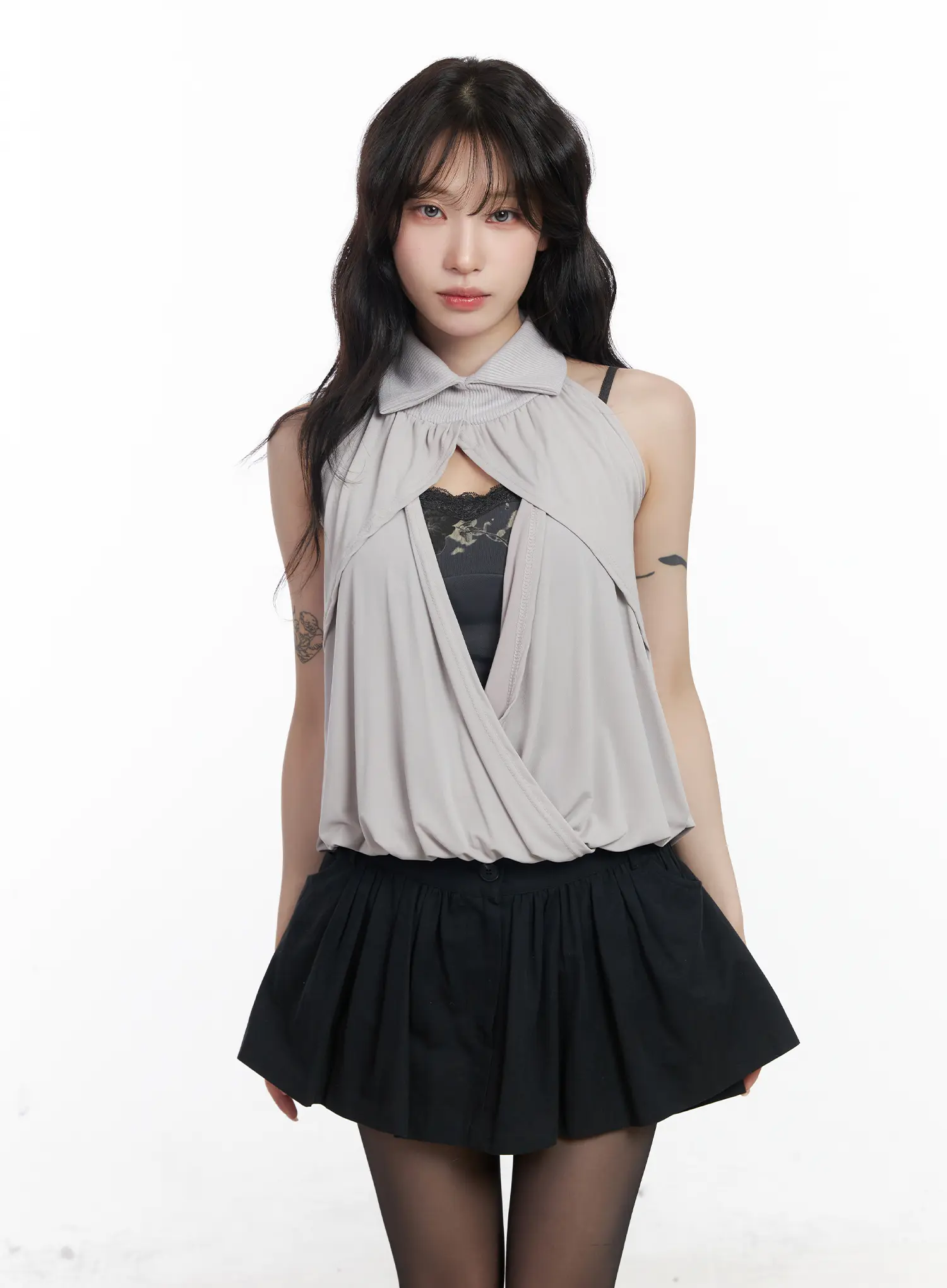 Chic Drape Collar Sleeveless Top CJ526 - Image 9
