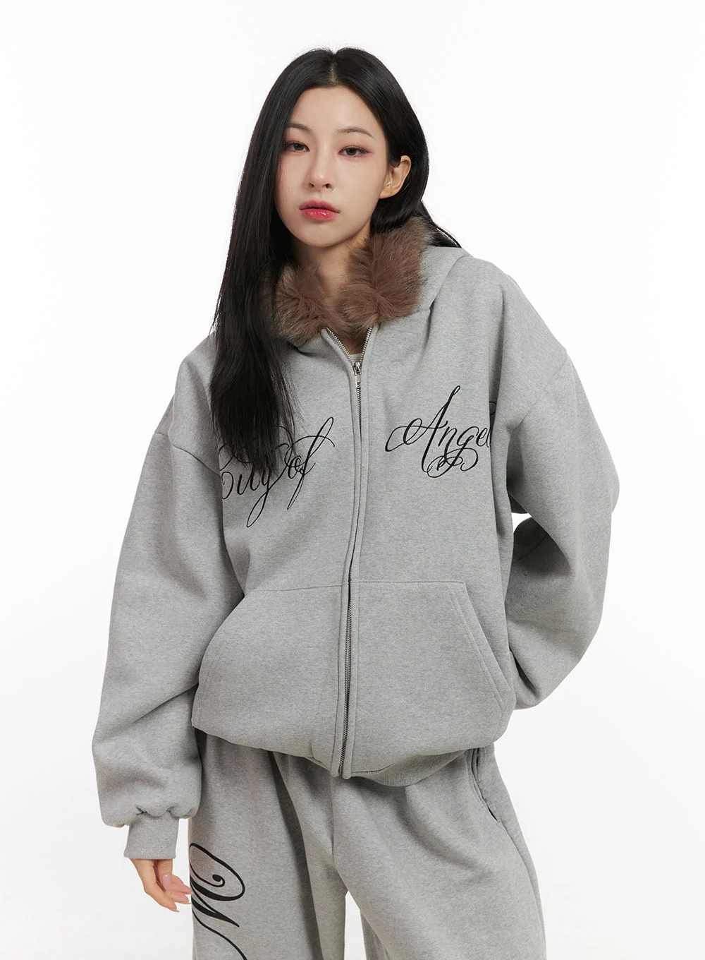Chic Fur Zip-Up Hoodie CN416 - Image 9