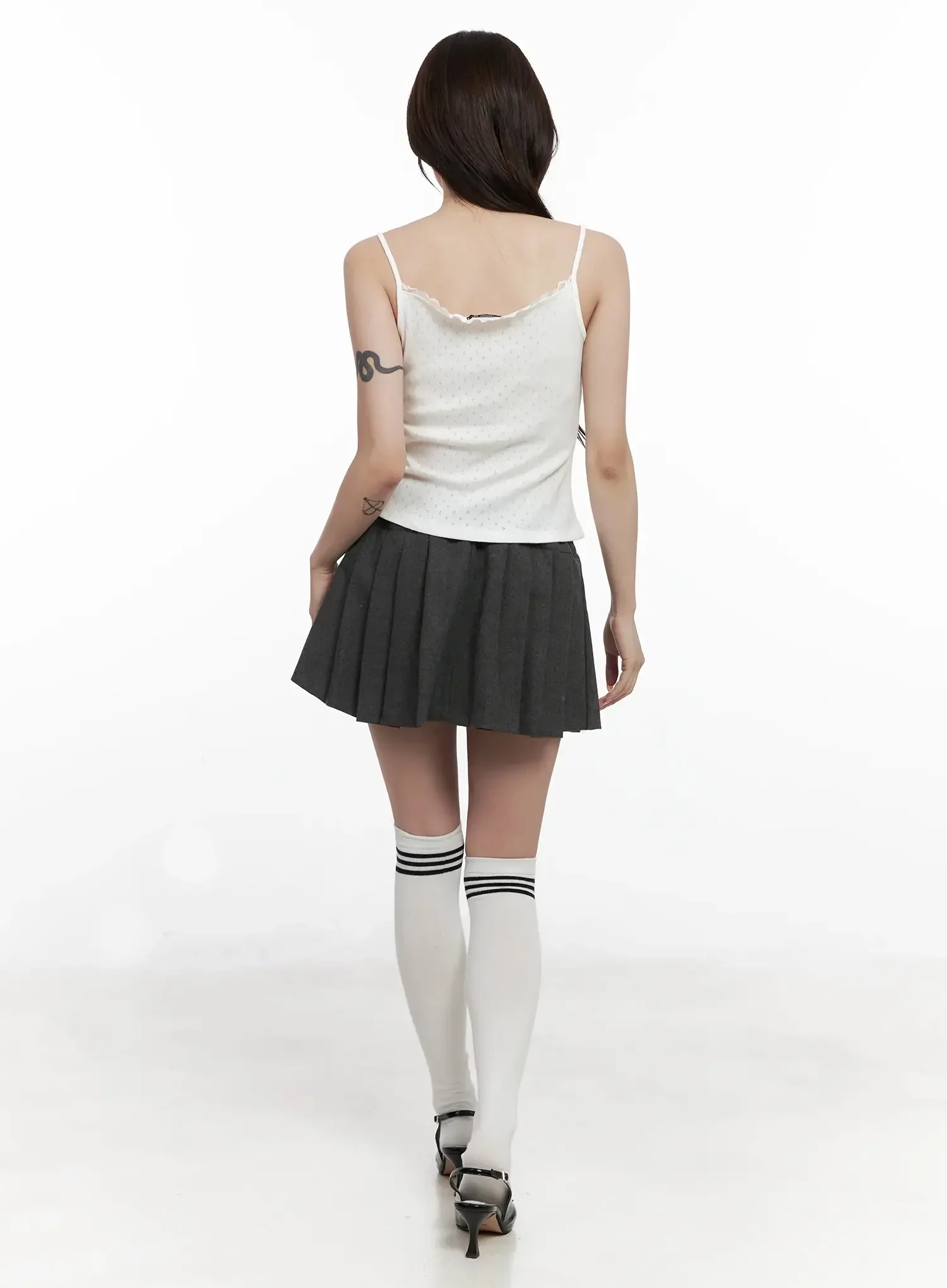 Chic Gray Pleated Mini Skirt IN514 - Image 8