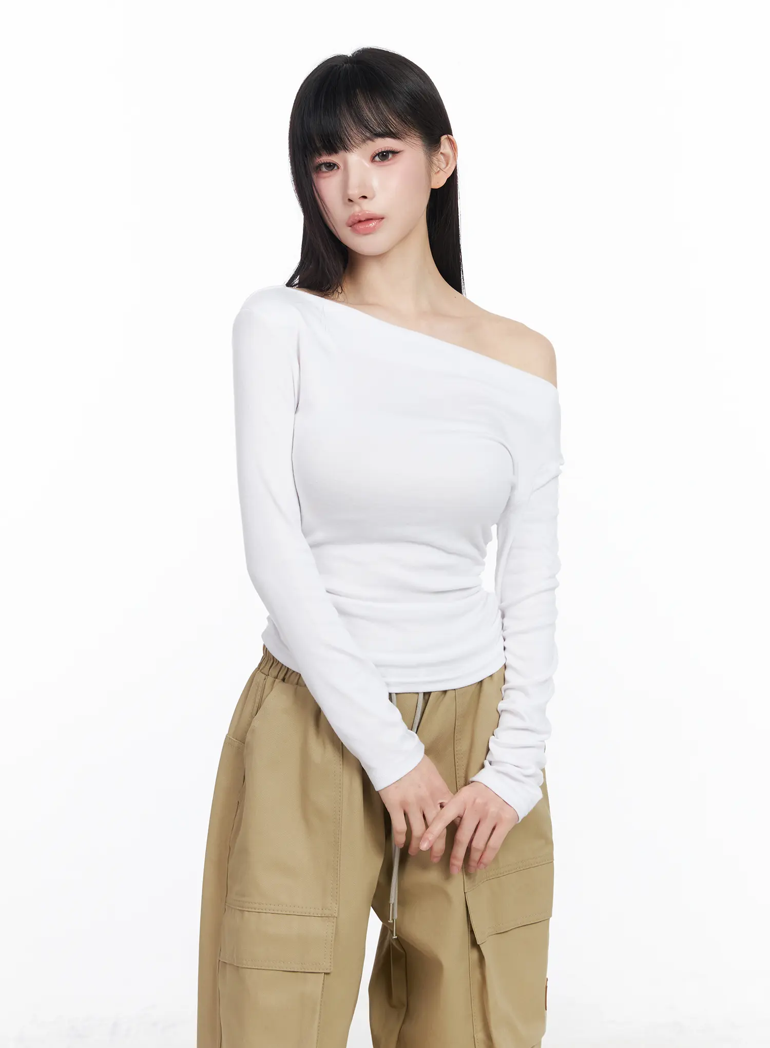 Chic Off-Shoulder Shirred Blouse CF519 - Image 6