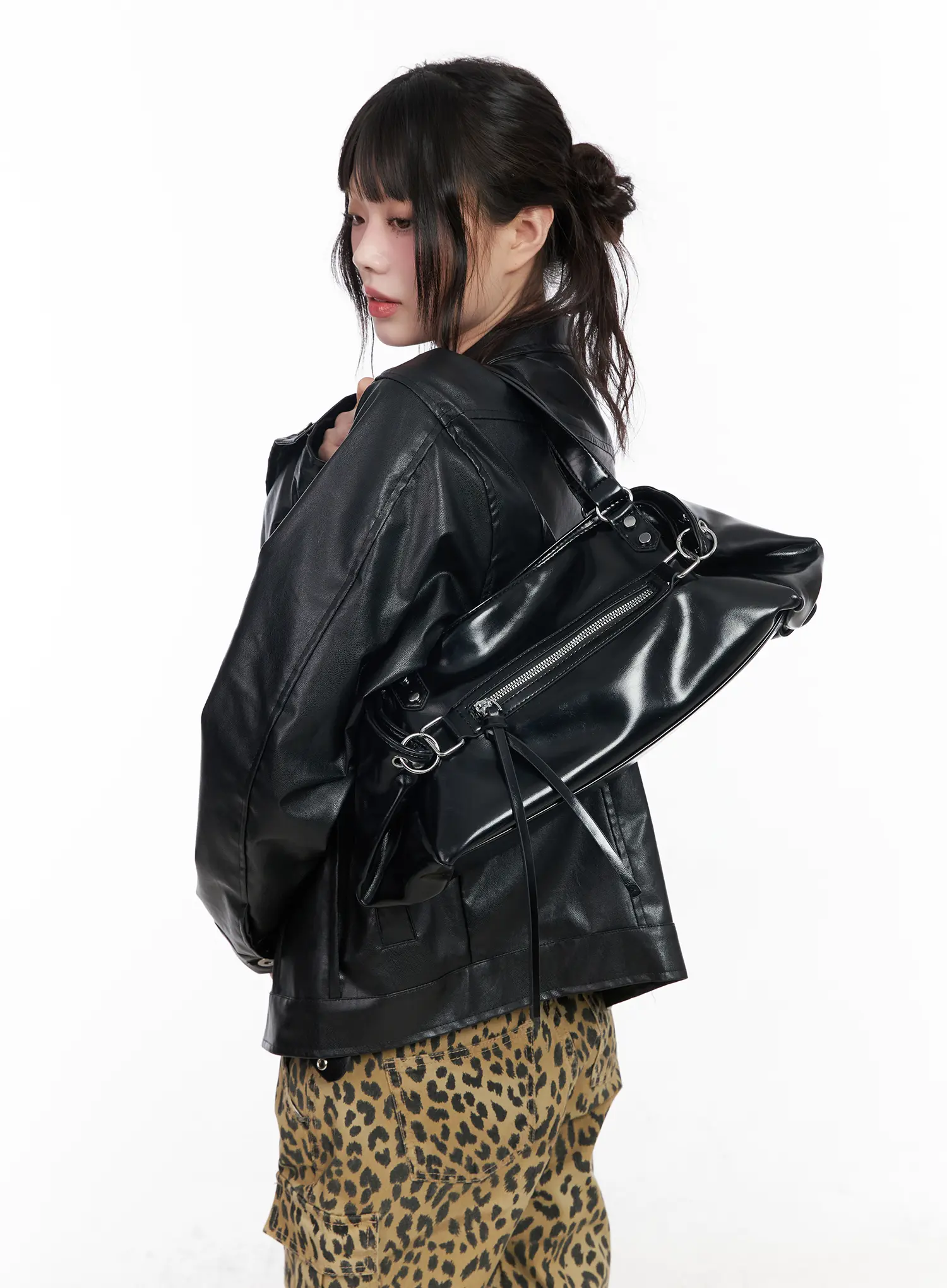 Chic Vegan Leather Shoulder Bag CM526 - Image 2
