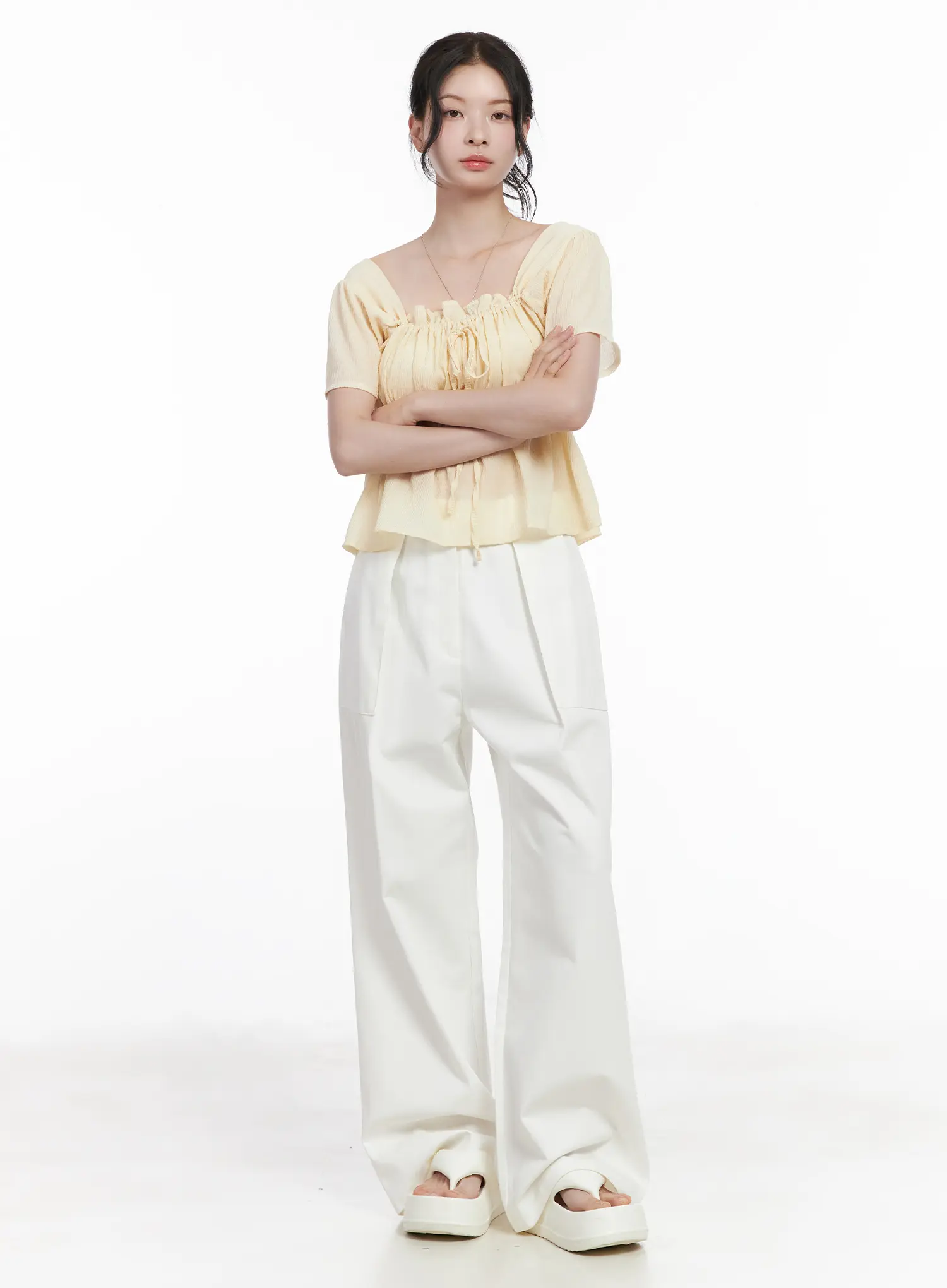Chiffon Ruffle Short Sleeve Blouse CA510 - Image 3