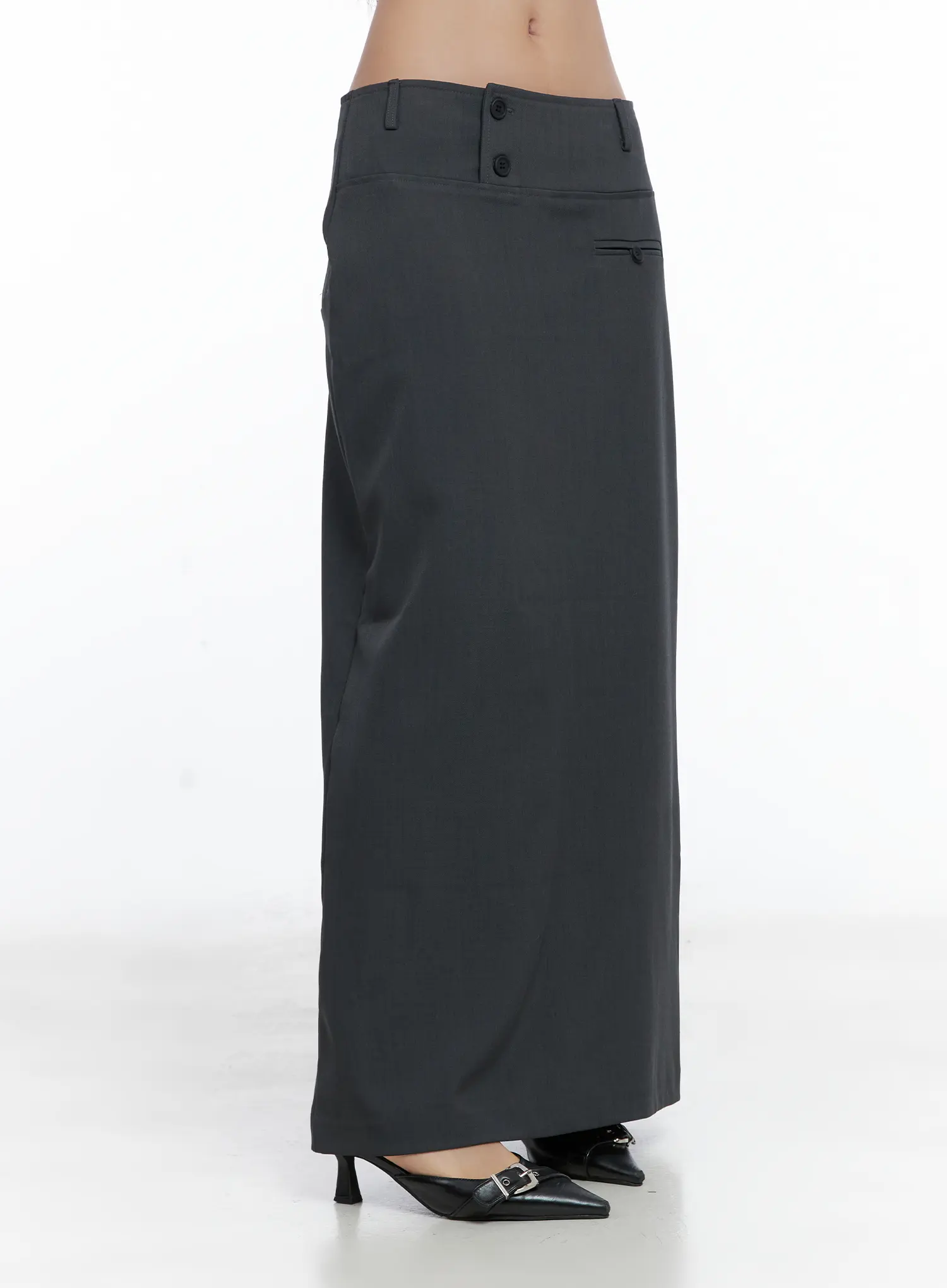 Classic Button Maxi Skirt CS502 - Image 10