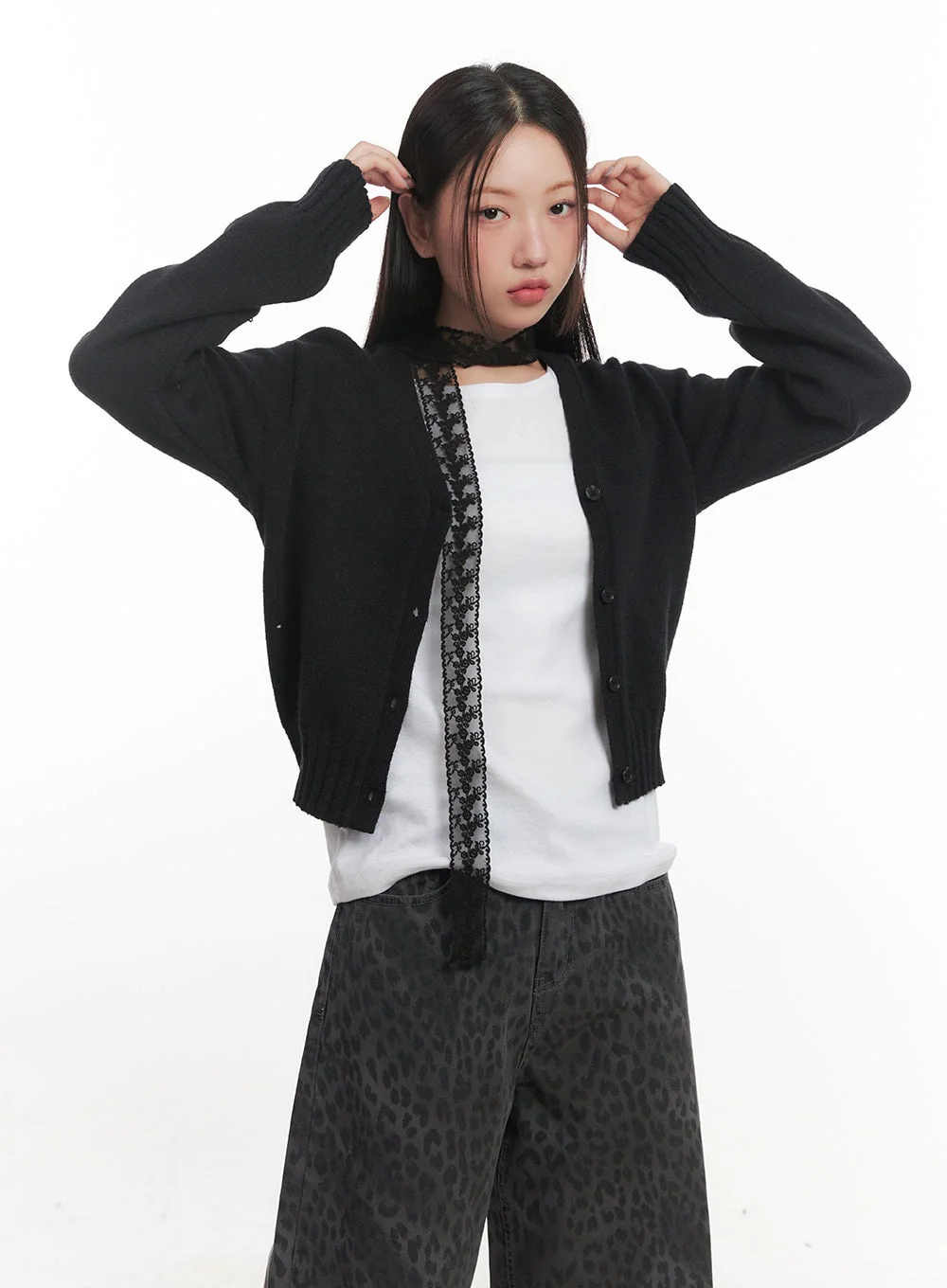 Classic Button V-Neck Cardigan CF524 - Image 8