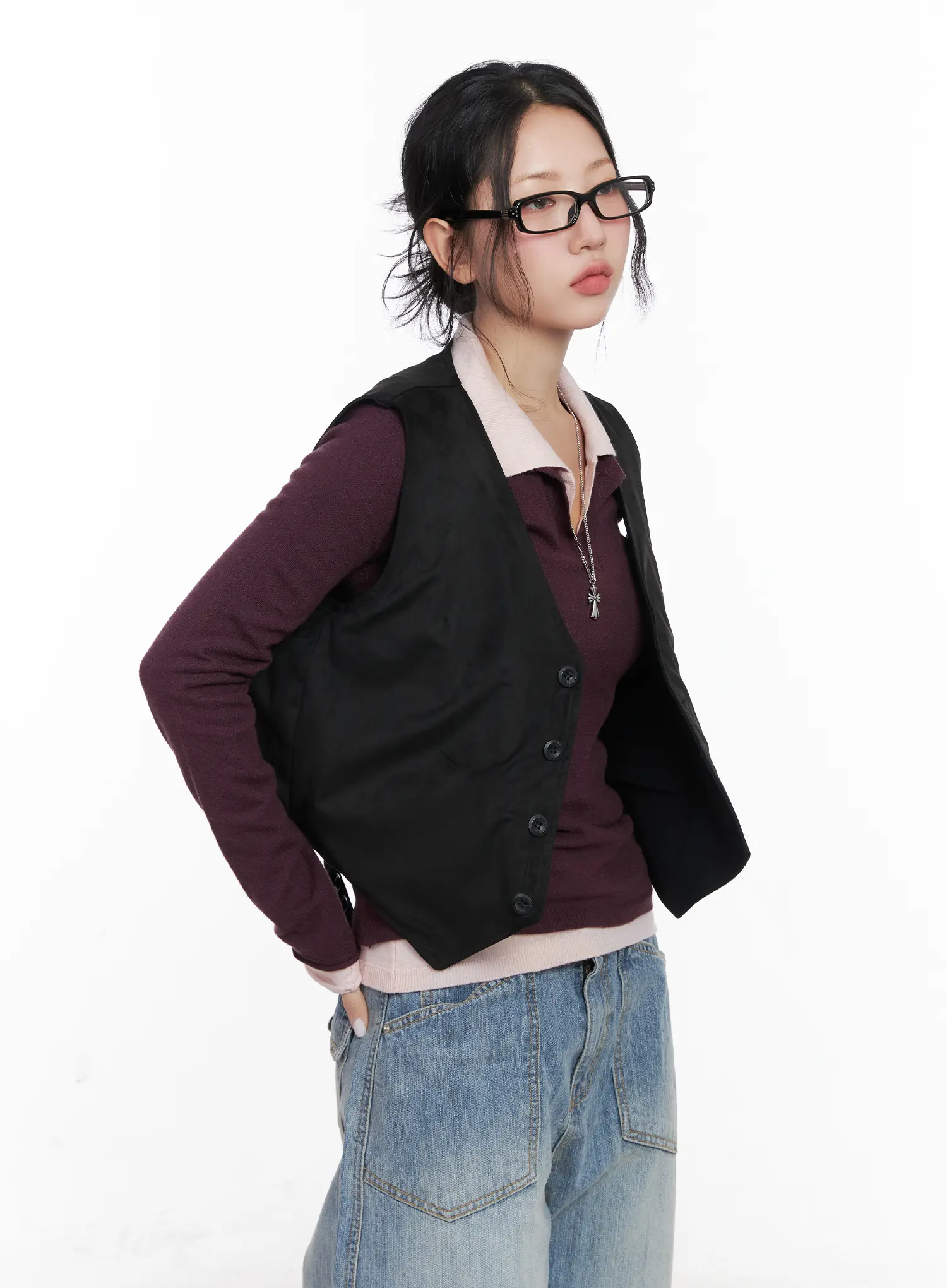 Classic Buttoned Reversible Vest CN514 - Image 11