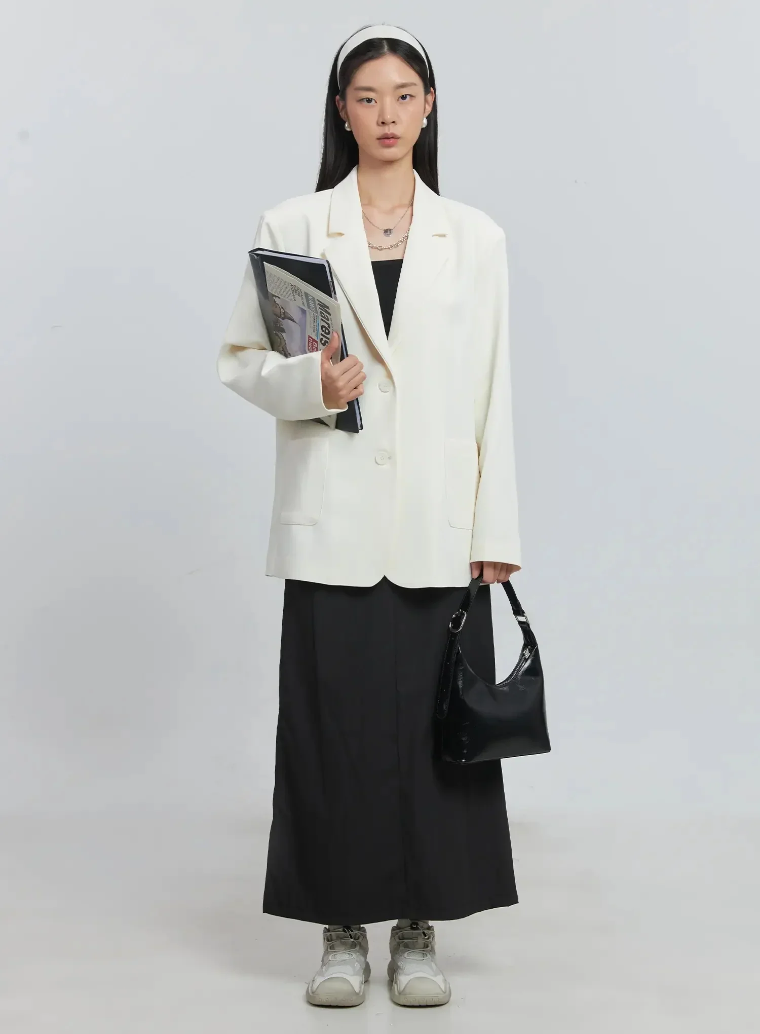 Classic Oversized Blazer (Black) IU512 - Image 16