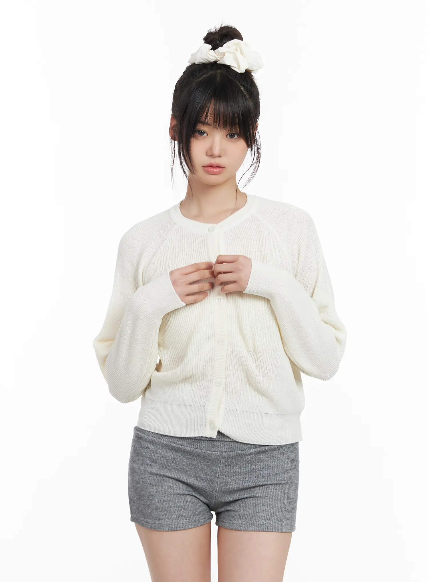 Classic Round Button-Up Cardigan CM513 - Image 2