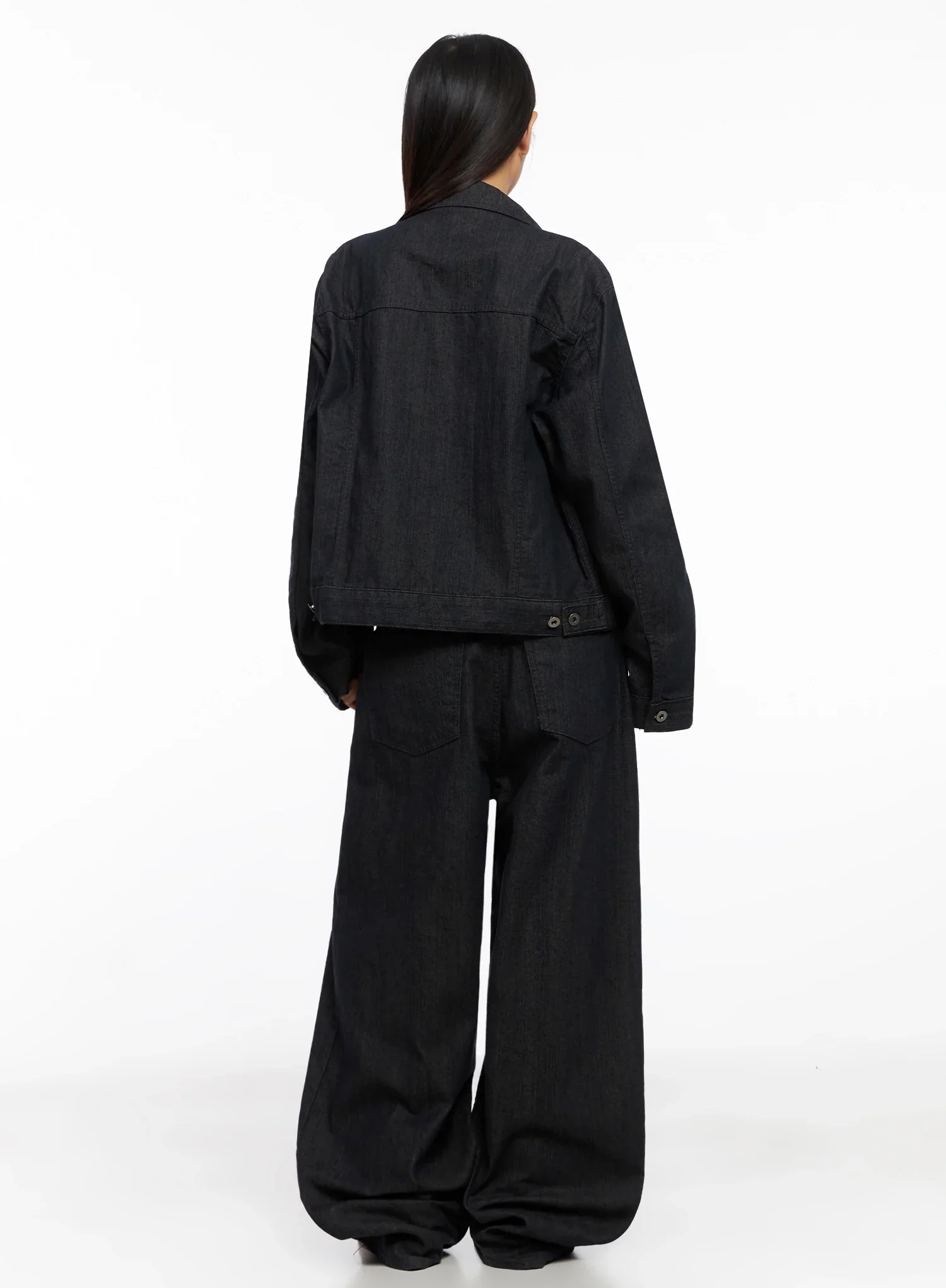 Collared Button-Up Denim Jacket IG527 - Image 11