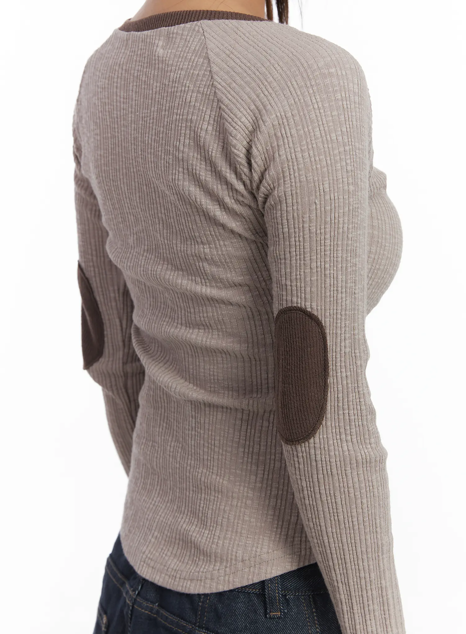 Color Block Ribbed Long Sleeve Top CJ512 - Image 8