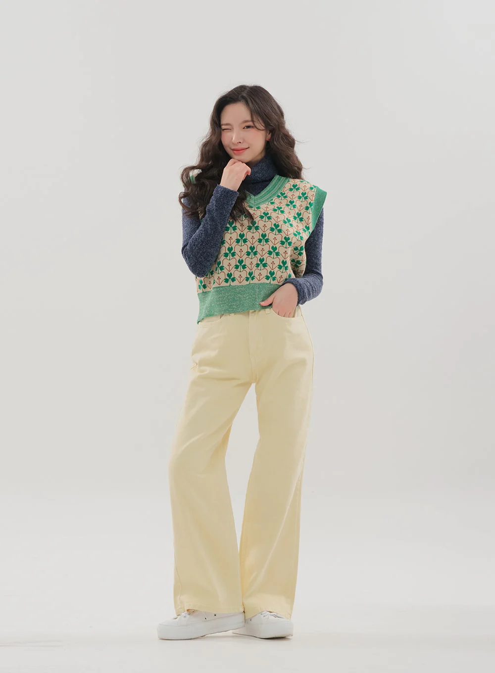 Color Wide Leg Pants B1801 - Image 17