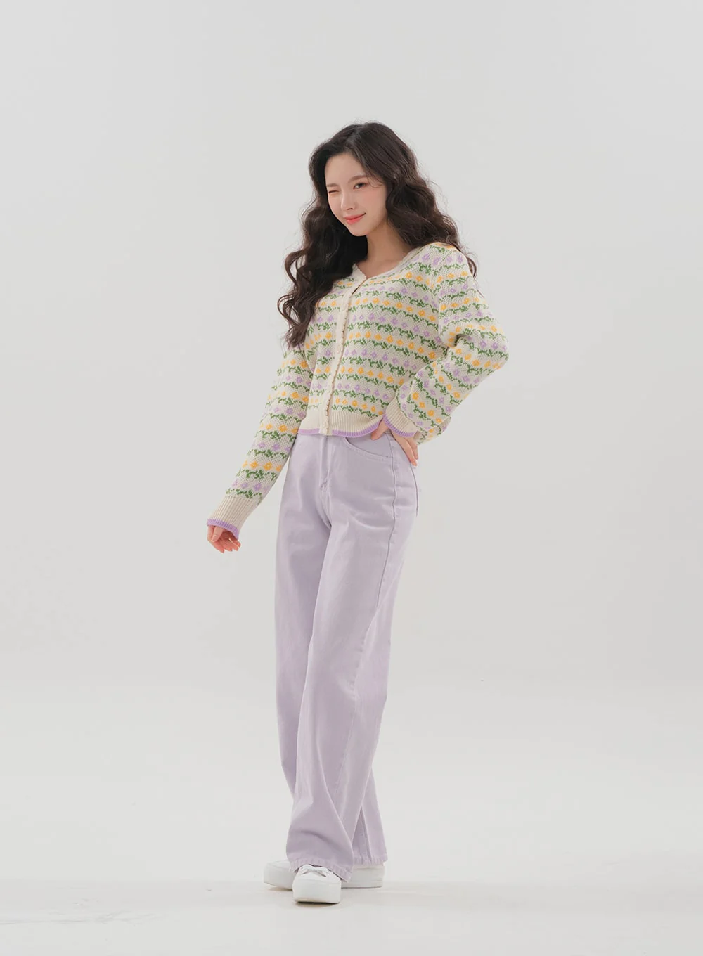 Color Wide Leg Pants B1801 - Image 19