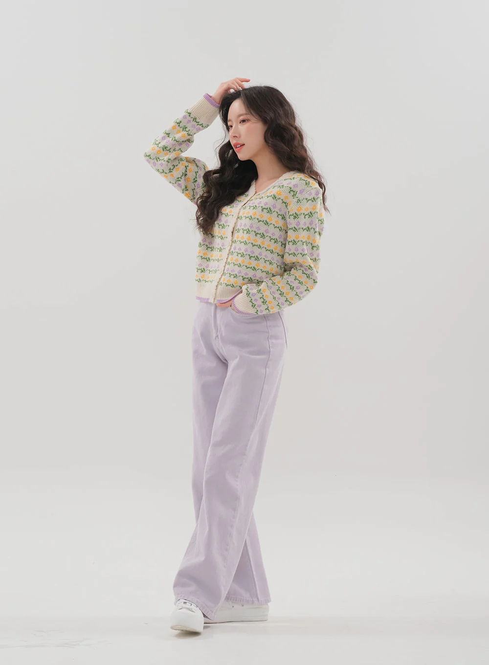 Color Wide Leg Pants B1801 - Image 6
