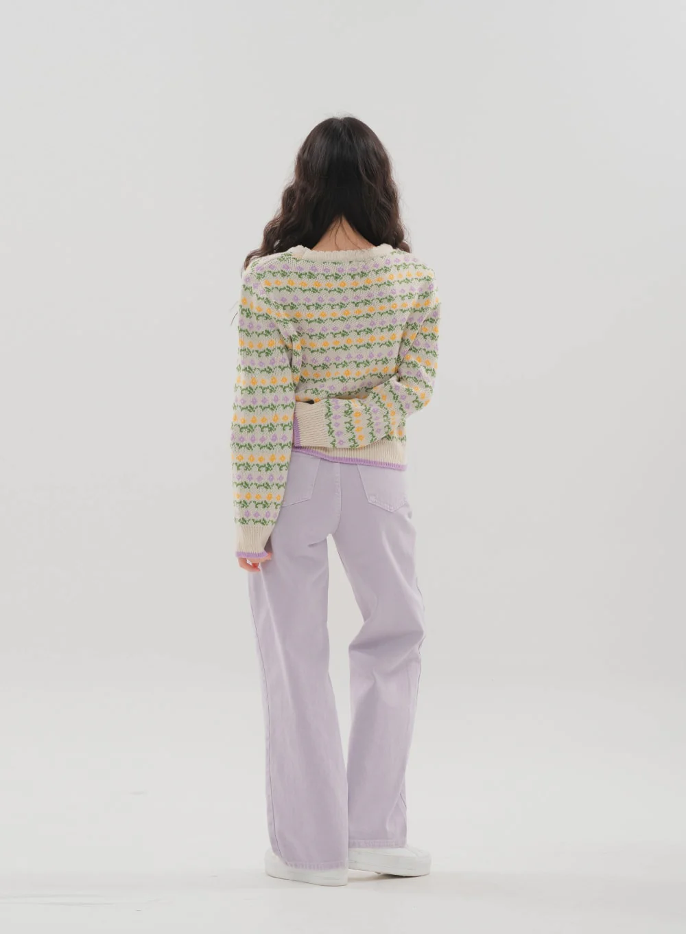 Color Wide Leg Pants B1801 - Image 8