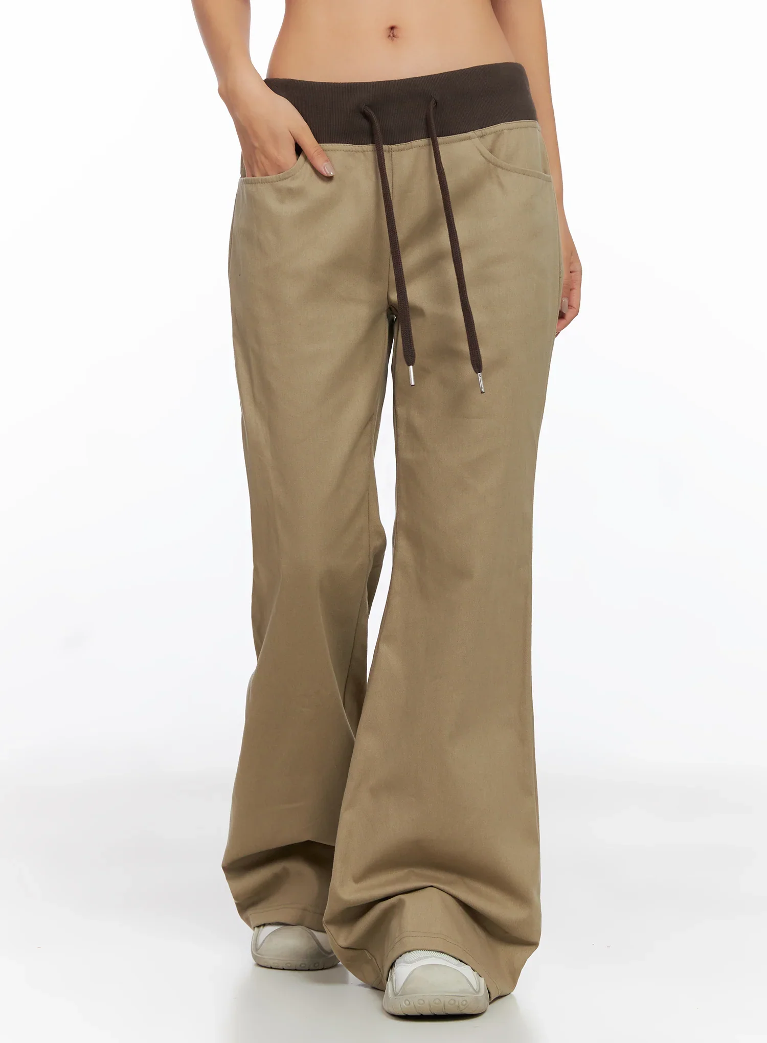 Contrast Bootcut Cotton Pants CO515 - Image 2