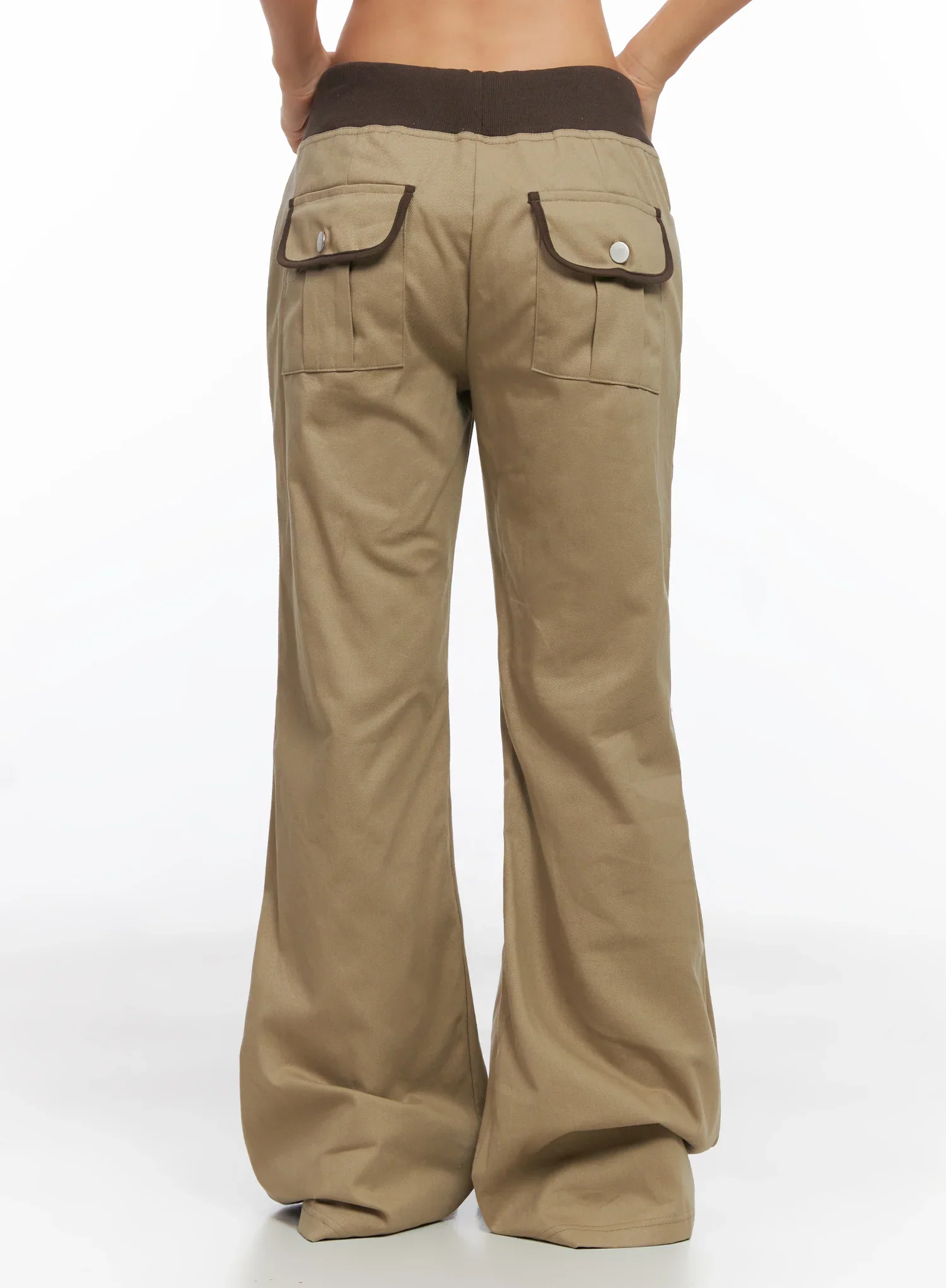 Contrast Bootcut Cotton Pants CO515 - Image 7