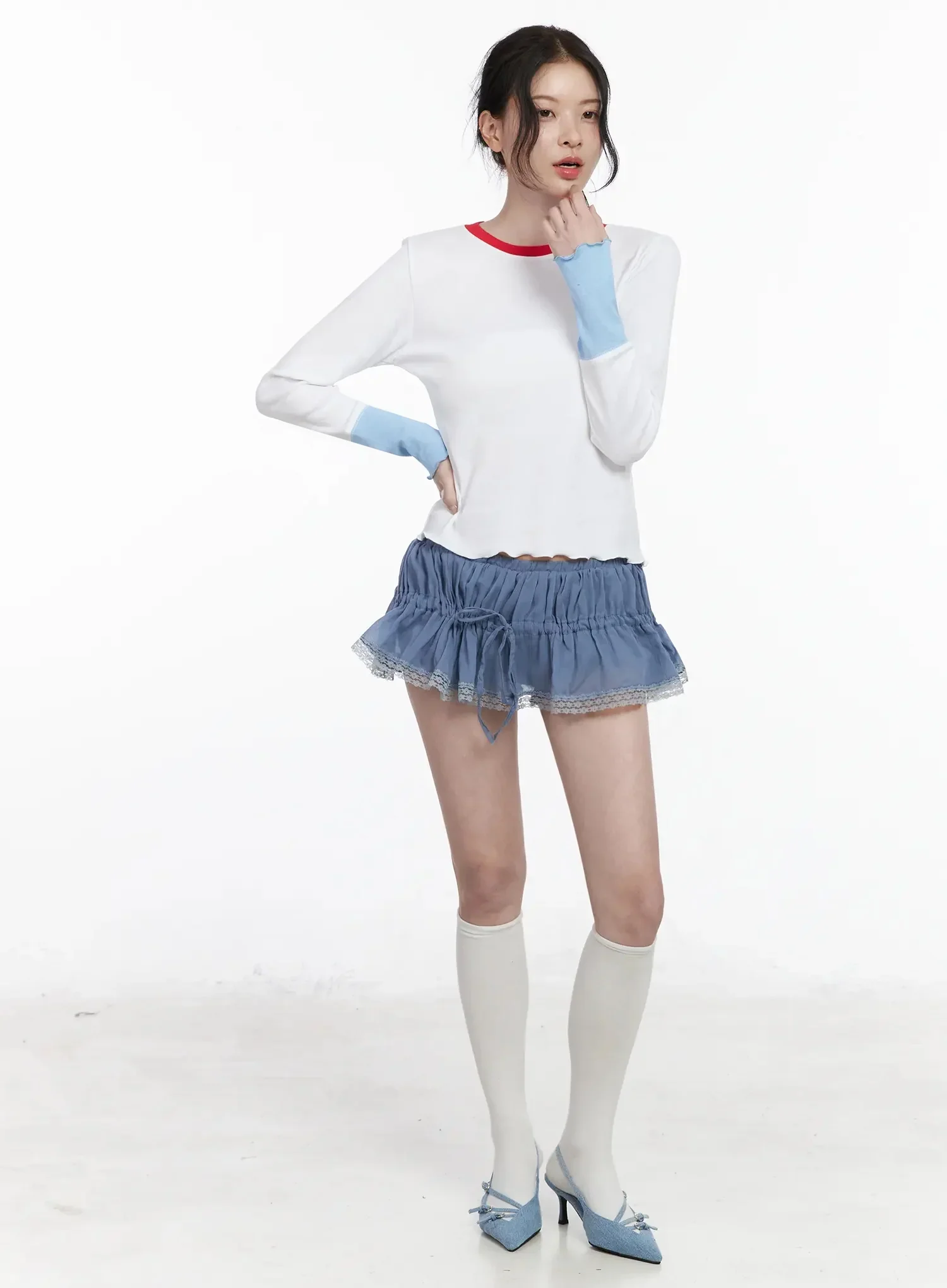 Contrast Cuff Top IY511 - Image 5