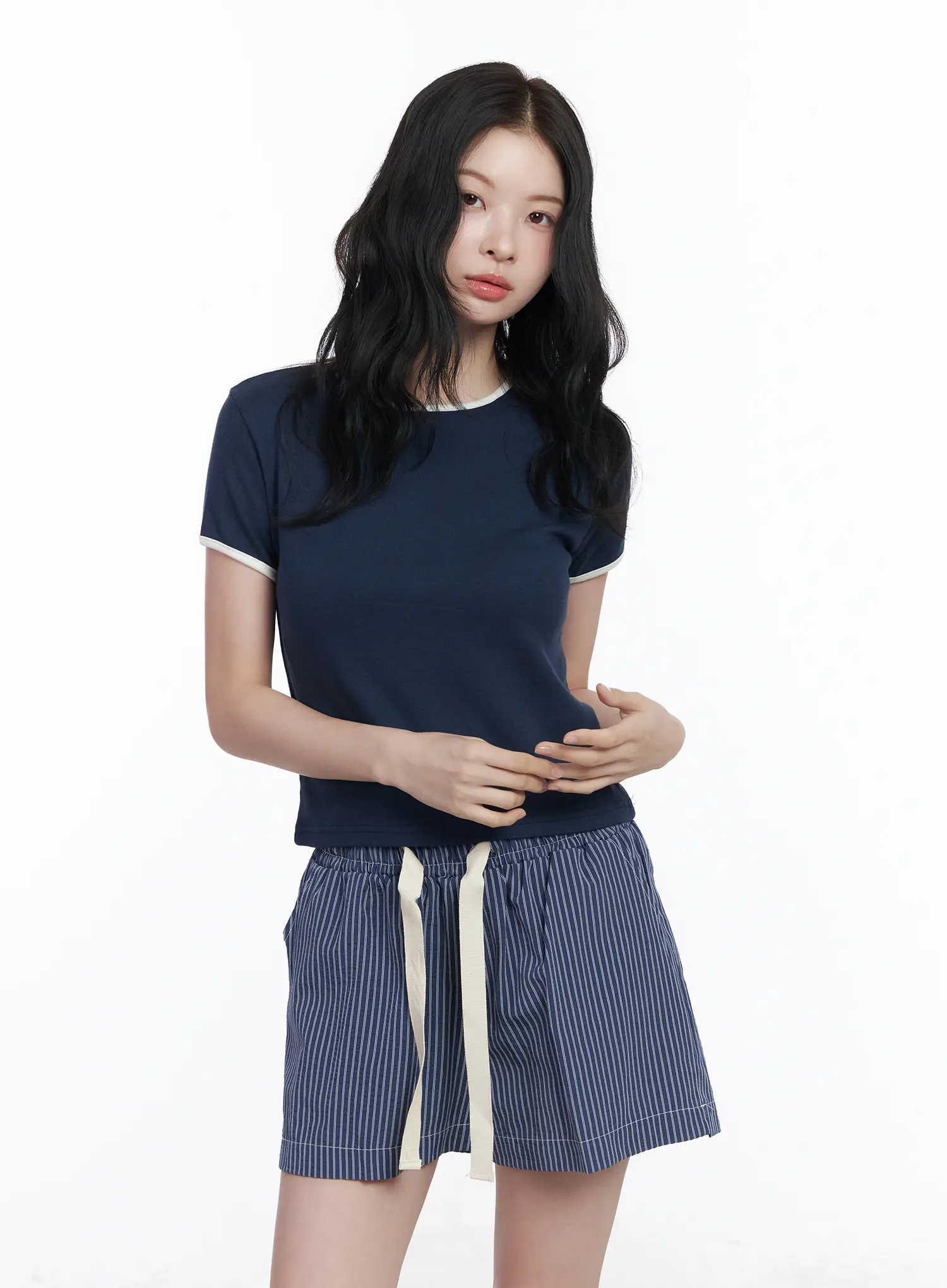 Contrast Trim Short Sleeve Tee CA509 - Image 2